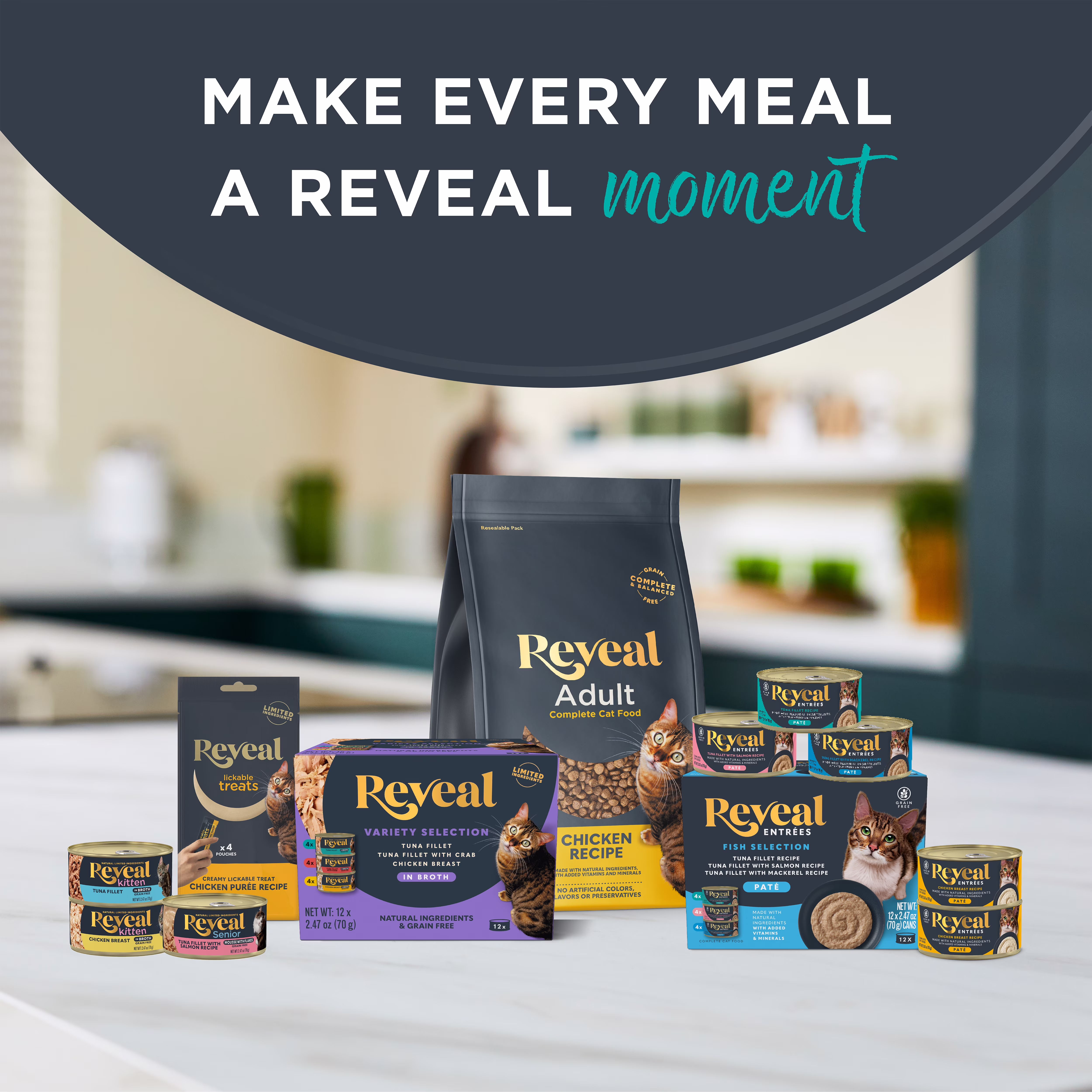 Reveal Pet Food Natural Cat Treats Chicken Bone Broth with Chicken Breast 3.0oz