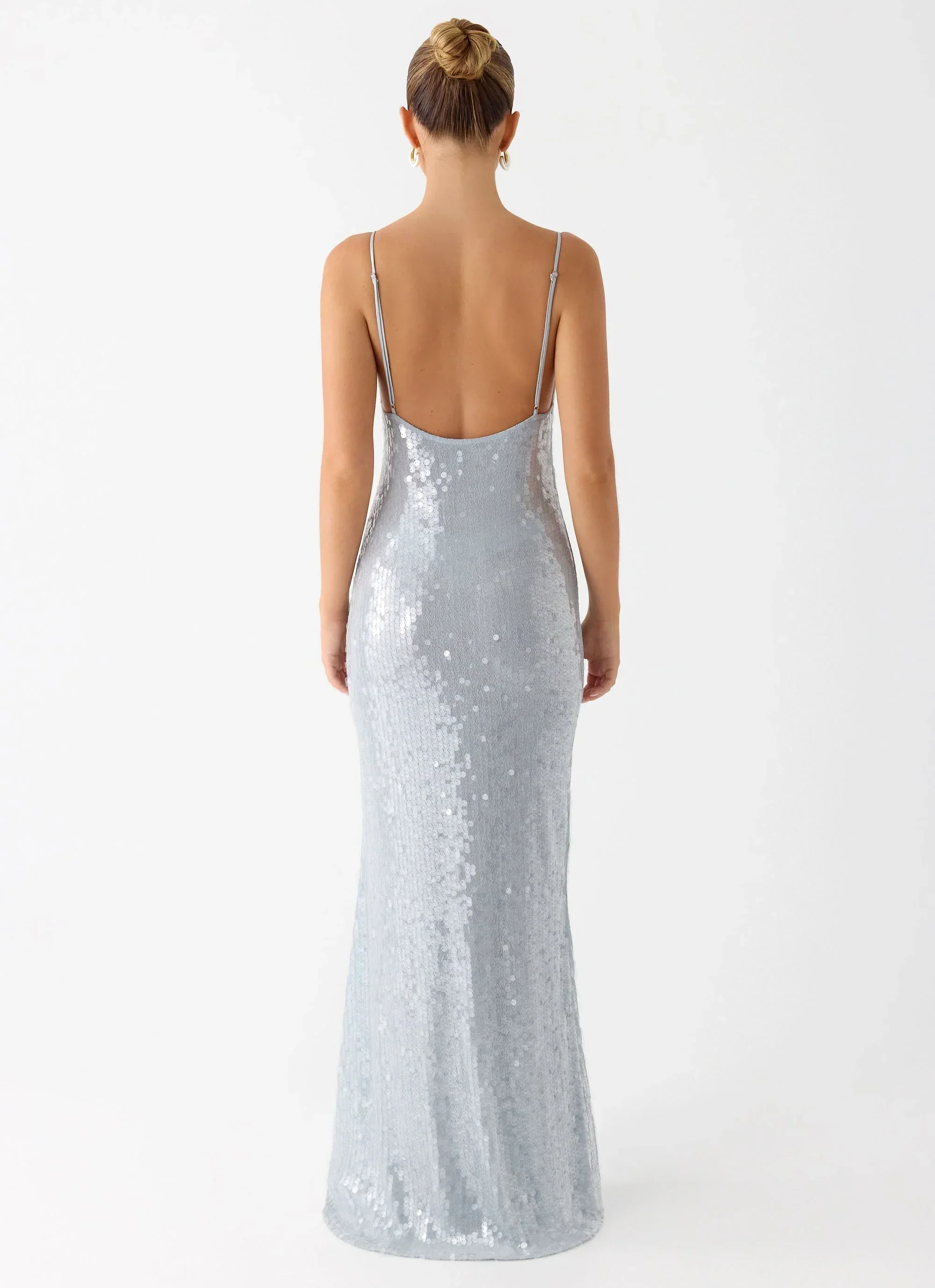 Solo Sequin Maxi Dress - Misty Blue