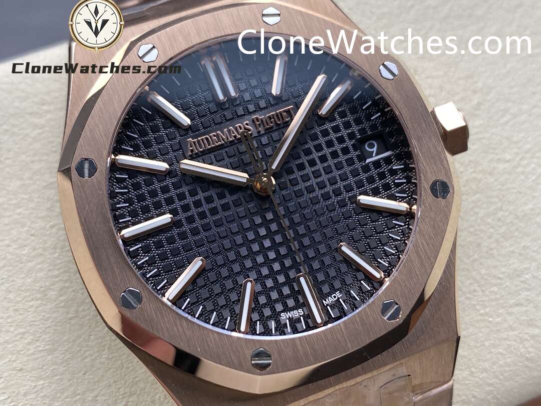 Audemars Piguet Super Clone Watches 1:1 Royal Oak 15510 Rose Gold Black Dial 41MM