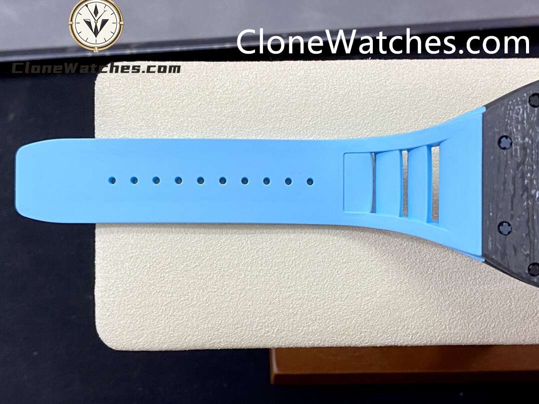 Richard Mille Super Clone Watches 1:1 RM 055 Carbon Tourbillon Blue Strap