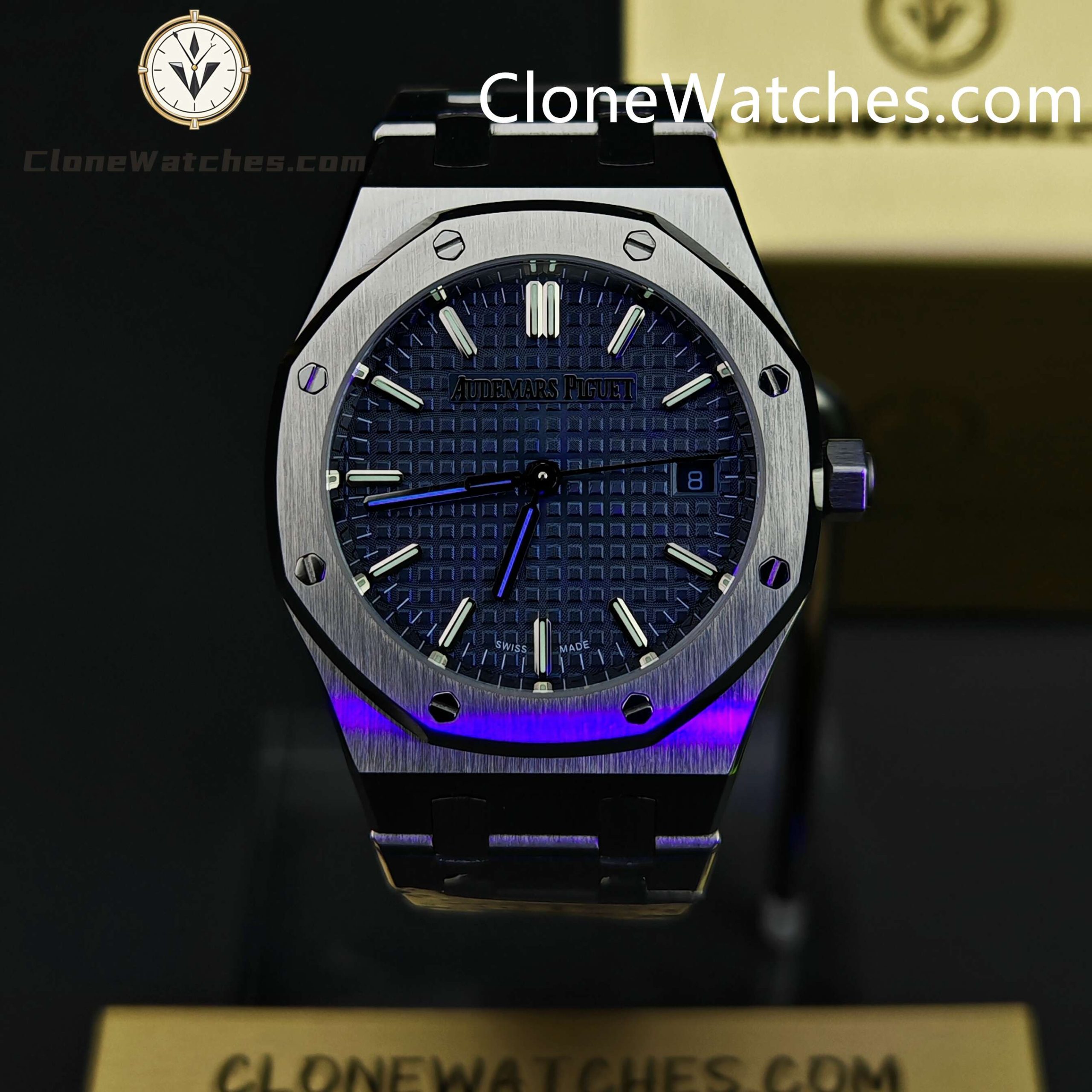 Audemars Piguet Super Clone Watches 1:1 Royal Oak Selfwinding 77350ST Blue Dial 34mm