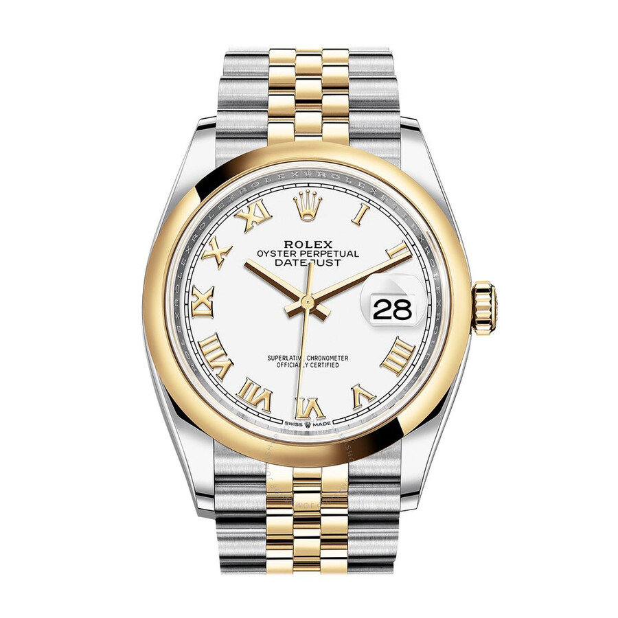Rolex Datejust 36 White Dial Automatic Men s Steel and 18k Yellow Gold Jubilee Watch 126203WRJ（Lifetime free warranty+90-days replacement service & Refund!.）