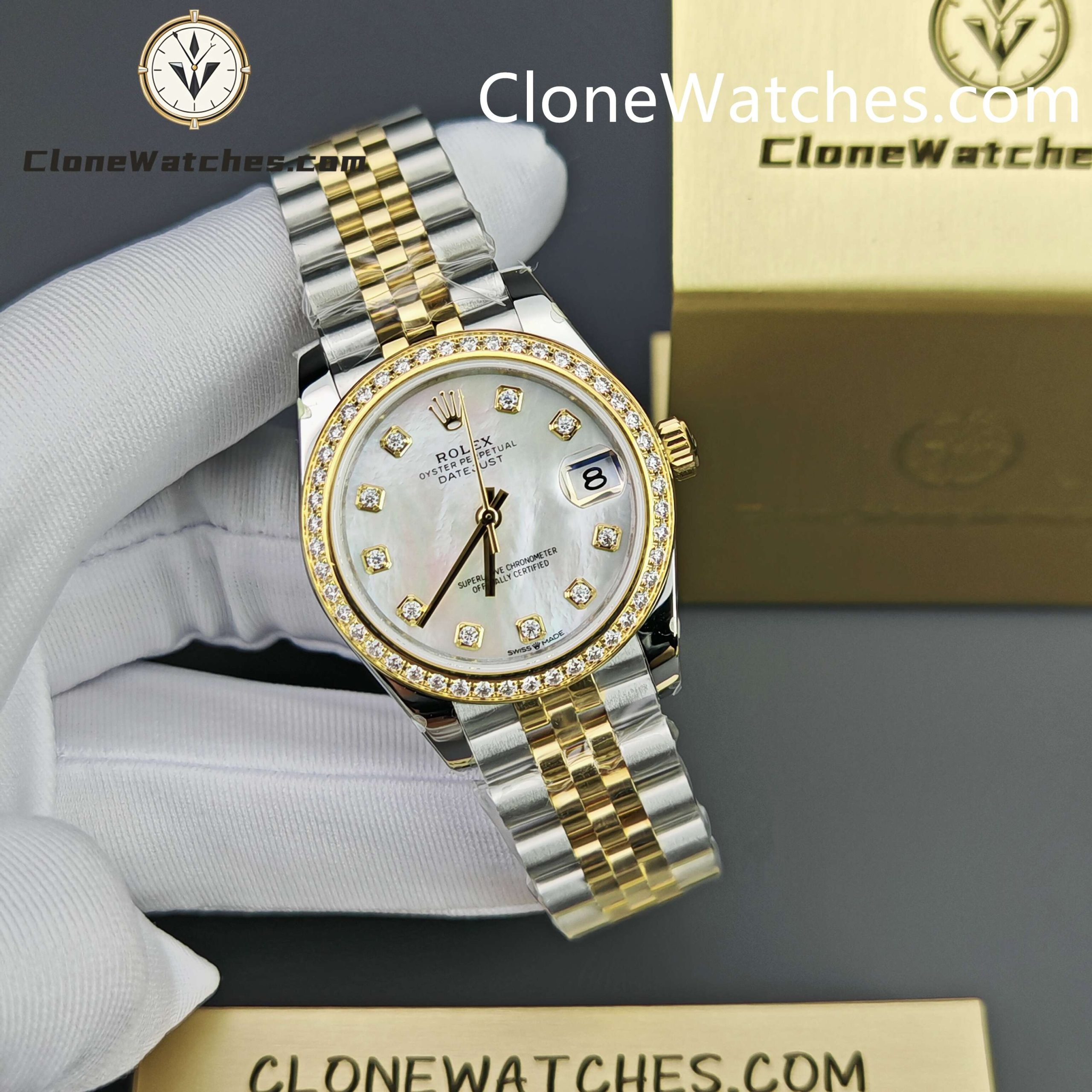 Rolex Super Clone Watches 1:1 DateJust m278383rbr-0028 Jubilee 31MM 2236 Movement