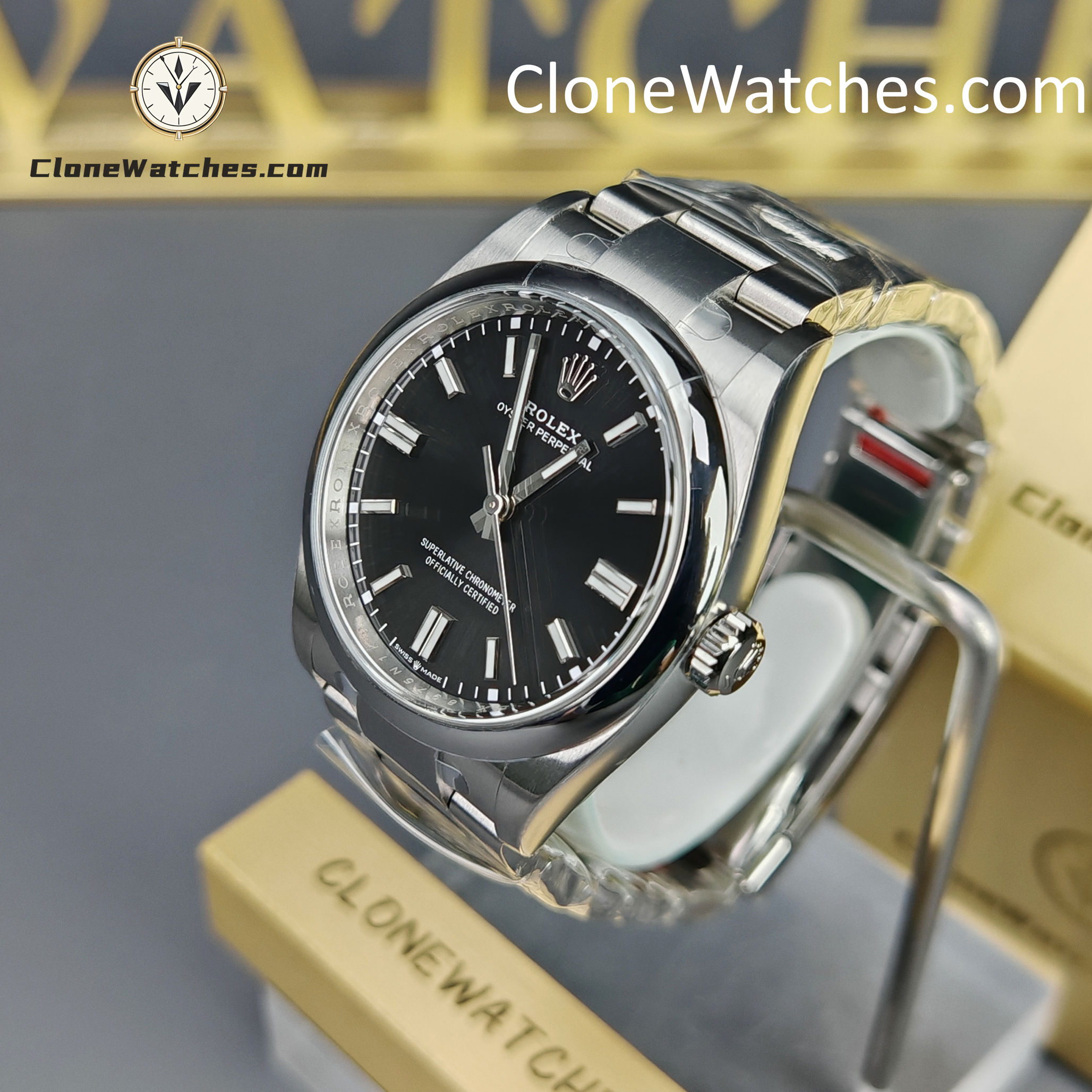Rolex Super Clone Watches 1:1 Oyster Perpetual Black Dial 36mm M126000-0002 3230 Movement