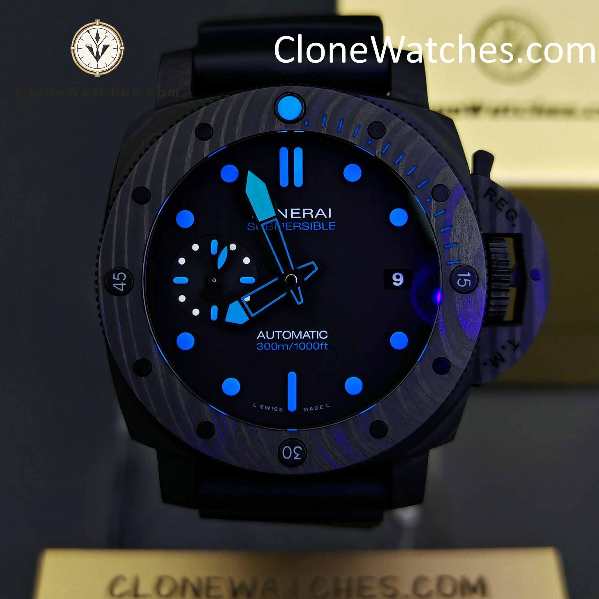Panerai Super Clone Watches 1:1 Submersible Carbontech PAM 00960