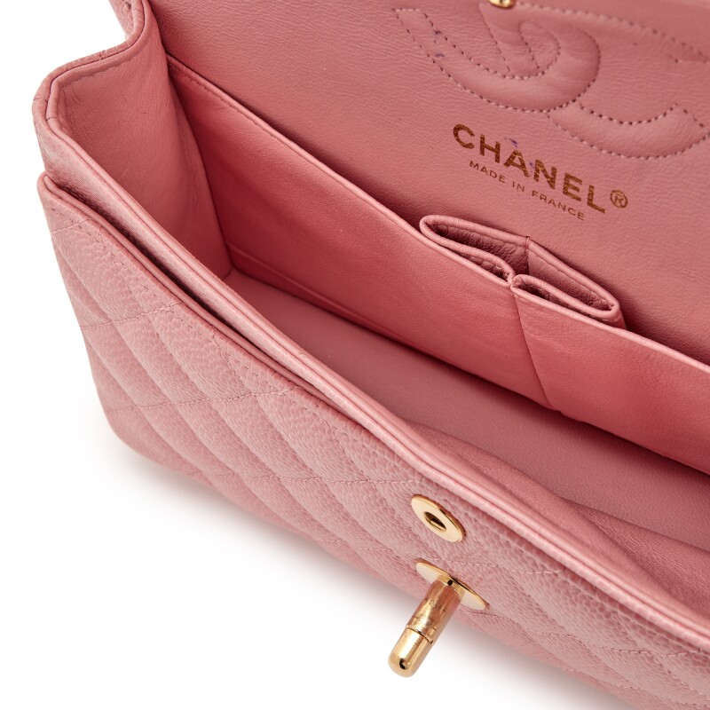 CHANEL MATELASSE PINK CAVIAR FLAP BAG SERIES 9 ASL9687