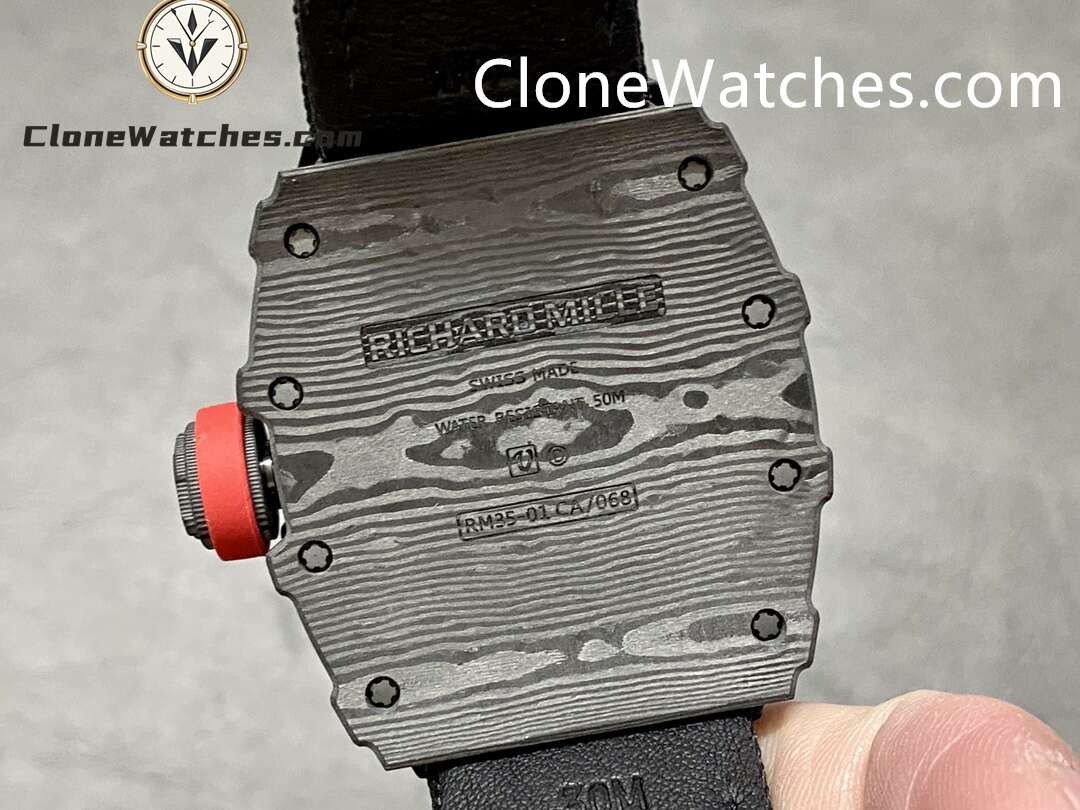 Richard Mille Super Clone Watches 1:1 RM 035 – 01 Carbon Tourbillon Black Strap
