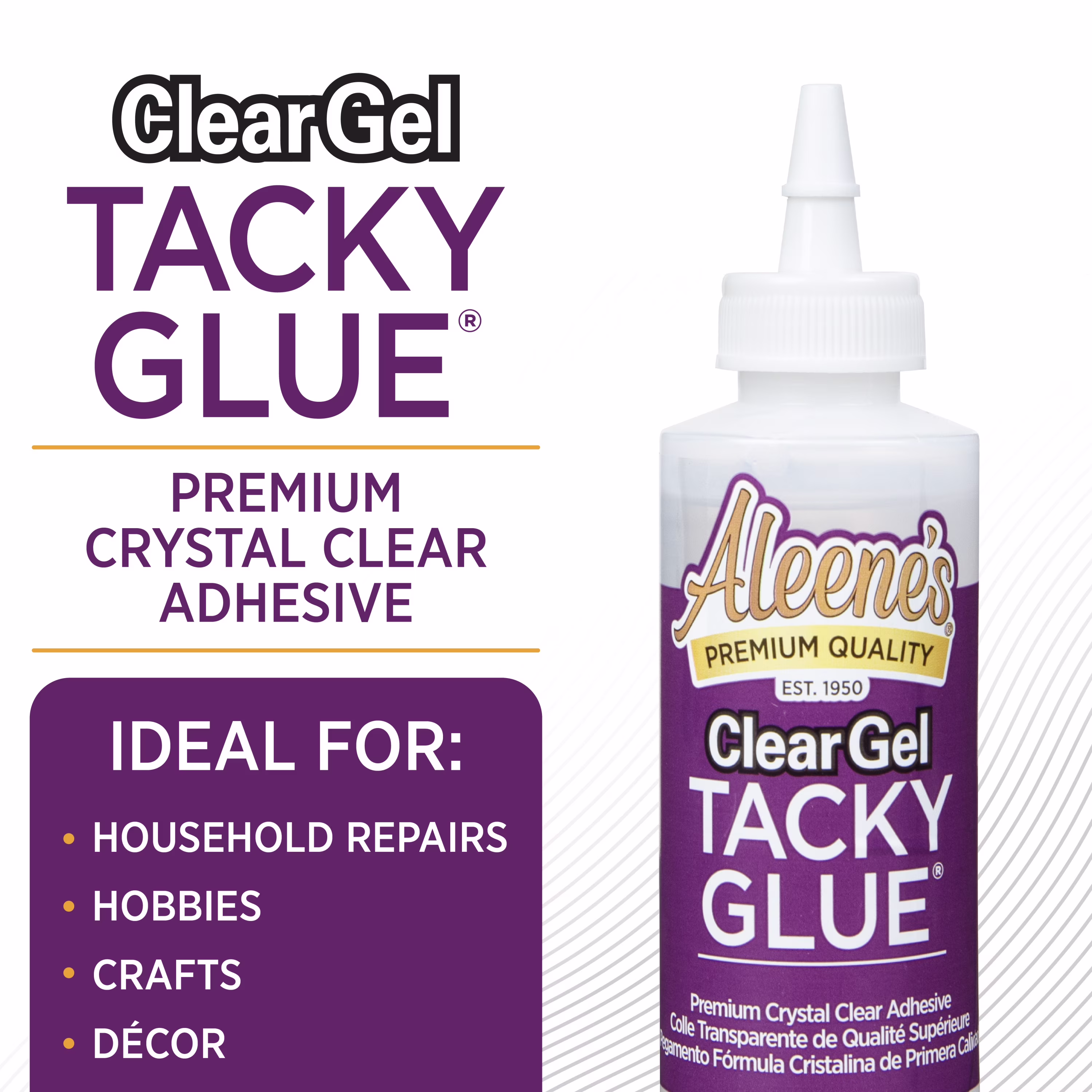(6 pack) Aleene's Clear Gel Tacky Glue 4 fl oz, Dries Clear, Premium All-Purpose Adhesive