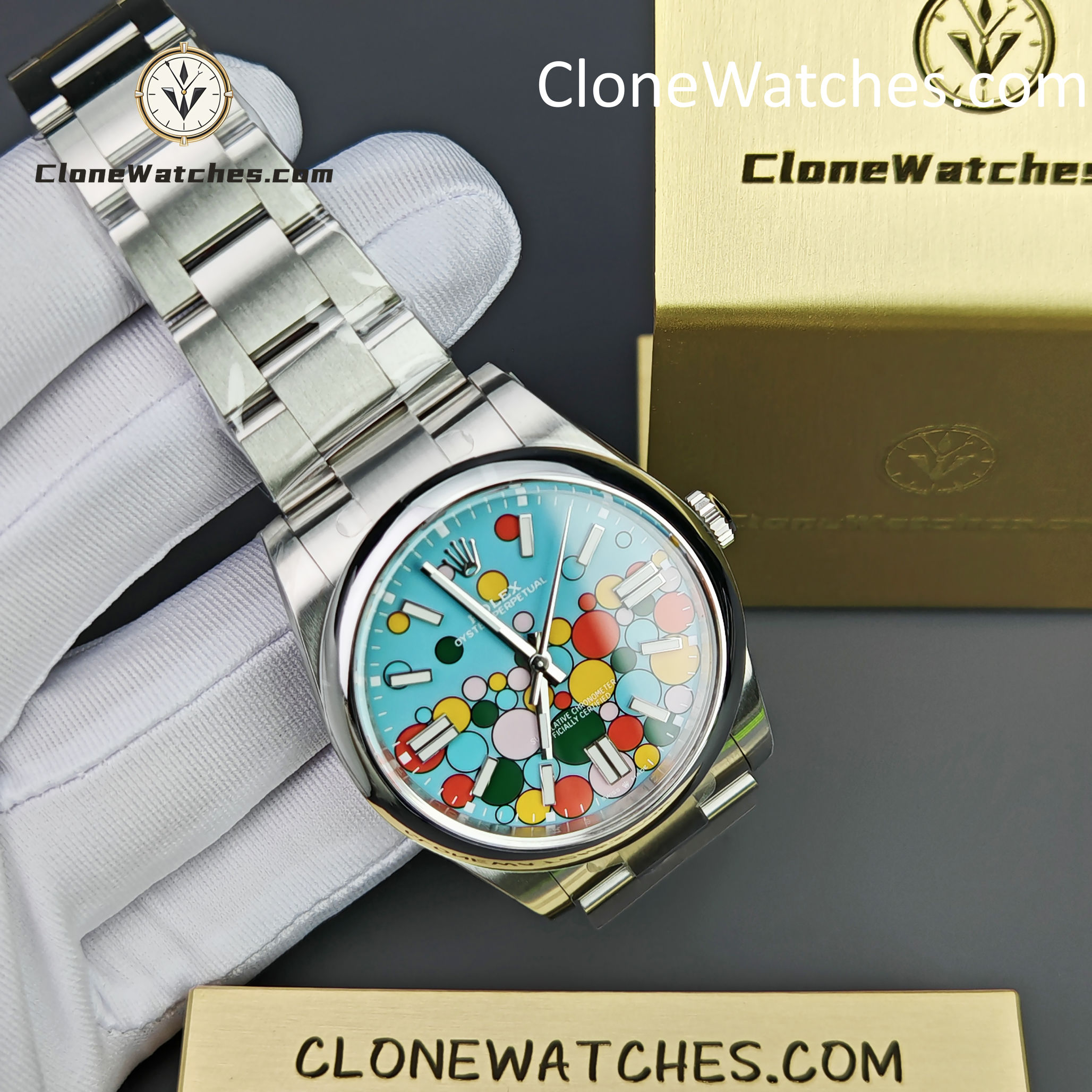 Rolex Super Clone Watches 1:1 Oyster Perpetual Celebration Dial 41mm M124300-0008 3230 Movement