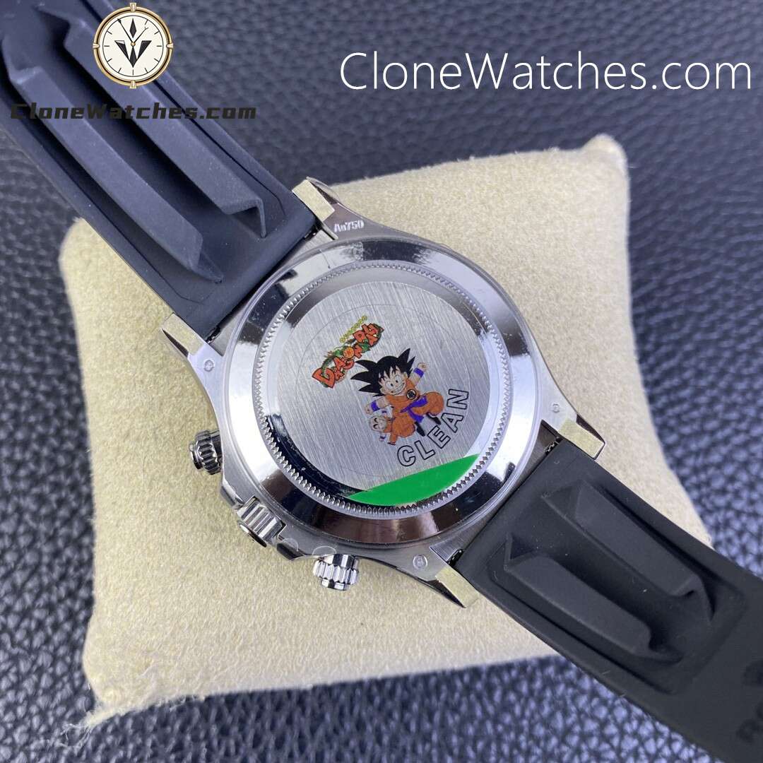 Rolex Super Clone Watches 1:1 Daytona Black/Red Dial Rubber Strap M116519 4130 Movement