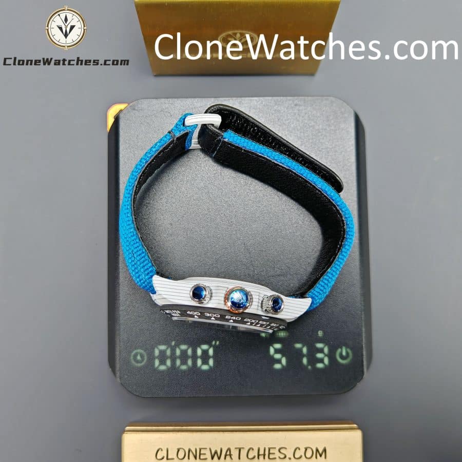 Modified Super Clone Watches 1:1 DiW Rolex Daytona Quartz Fiber Unique Piece RACING BLUE