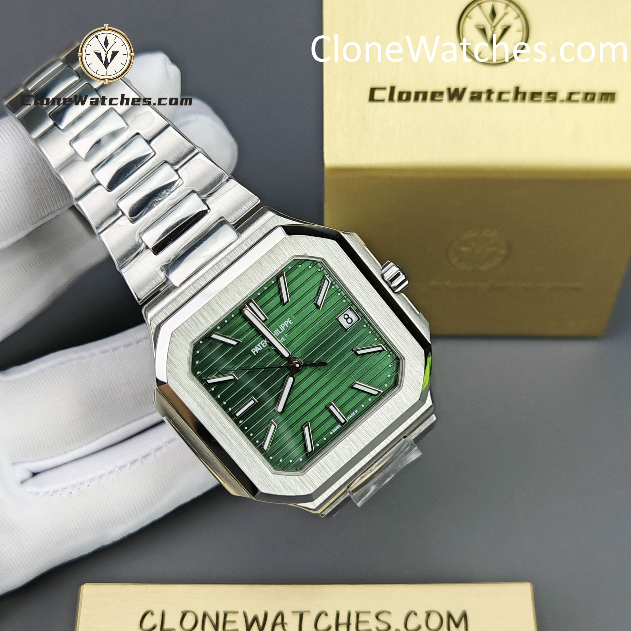 Patek Philippe Super Clone Watches 1:1 Cubitus 5821/1A-001 Green Dial