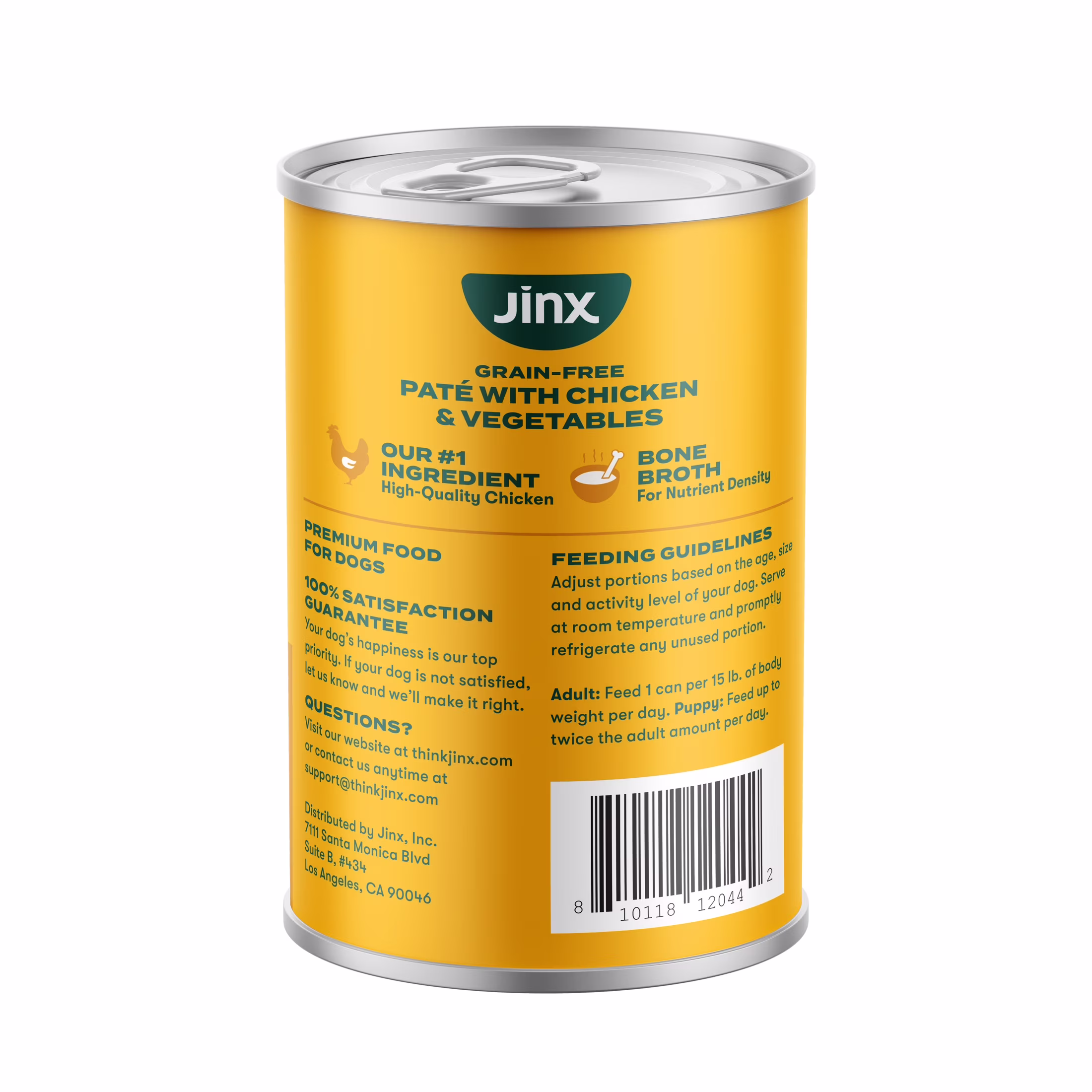Jinx Pate with Chicken & Vegetables Natural Wet Dog Food, Grain Free, 13 oz Can