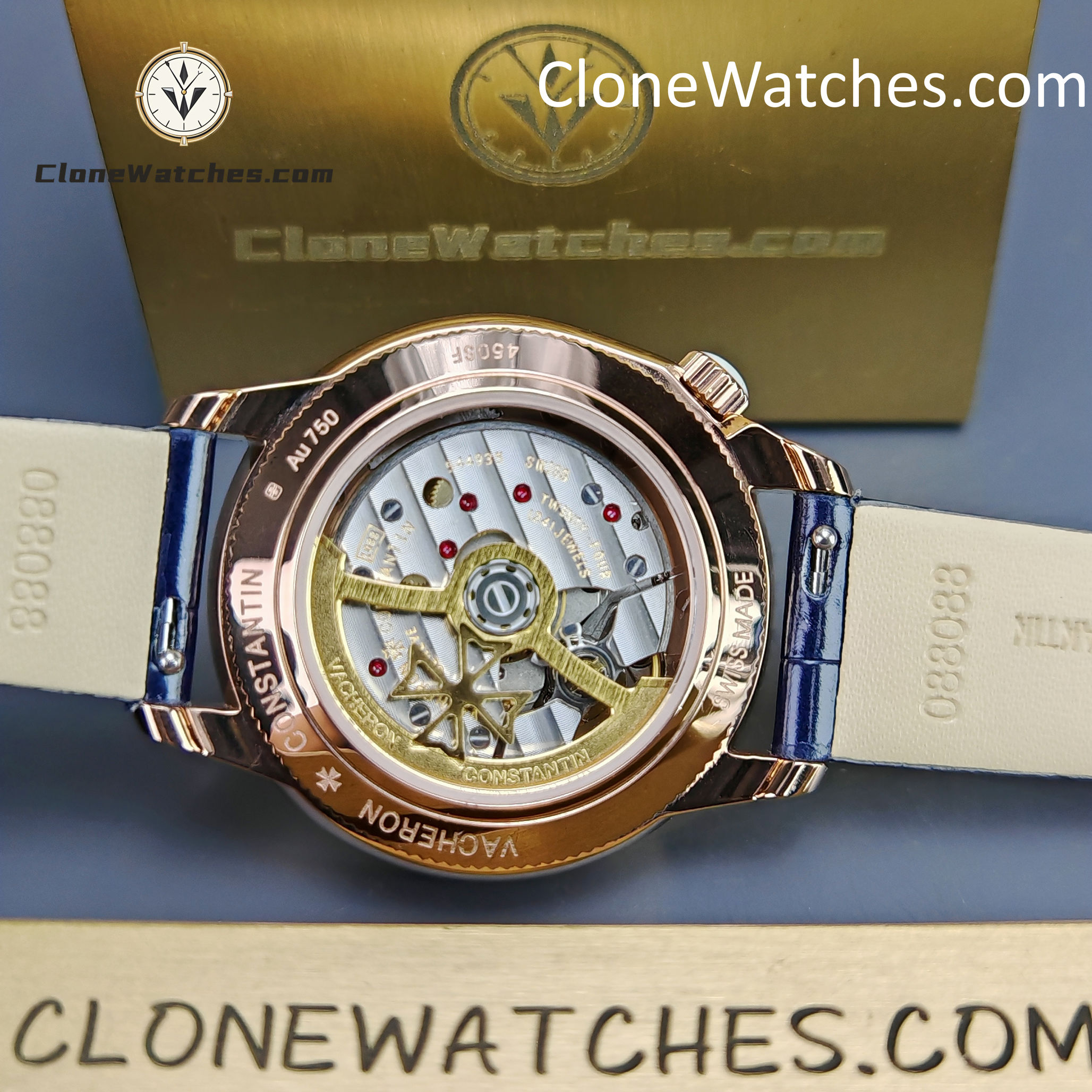 Vacheron Constantin Super Clone Watches 1:1 Égérie Moon Phase 8005F/000R-B498 White Dial