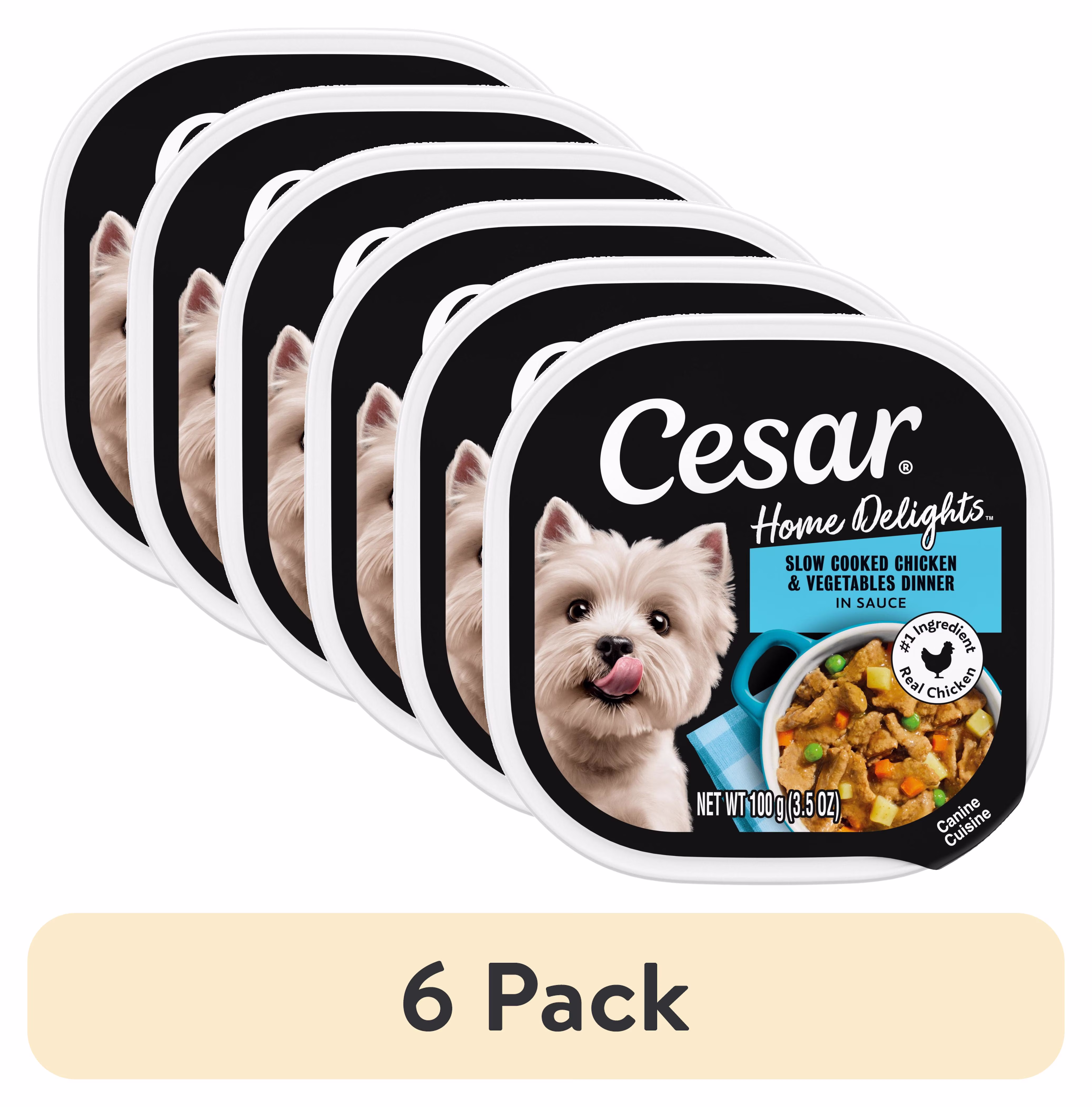 Cesar Home Delights Adult Wet Dog Food, Slow Cooked Chicken & Vegetables Dinner in Sauce