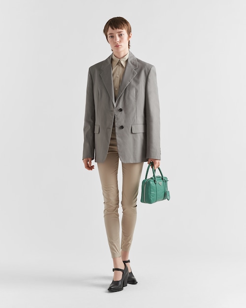 Prada Medium antique nappa leather top handle bag - Sage Green