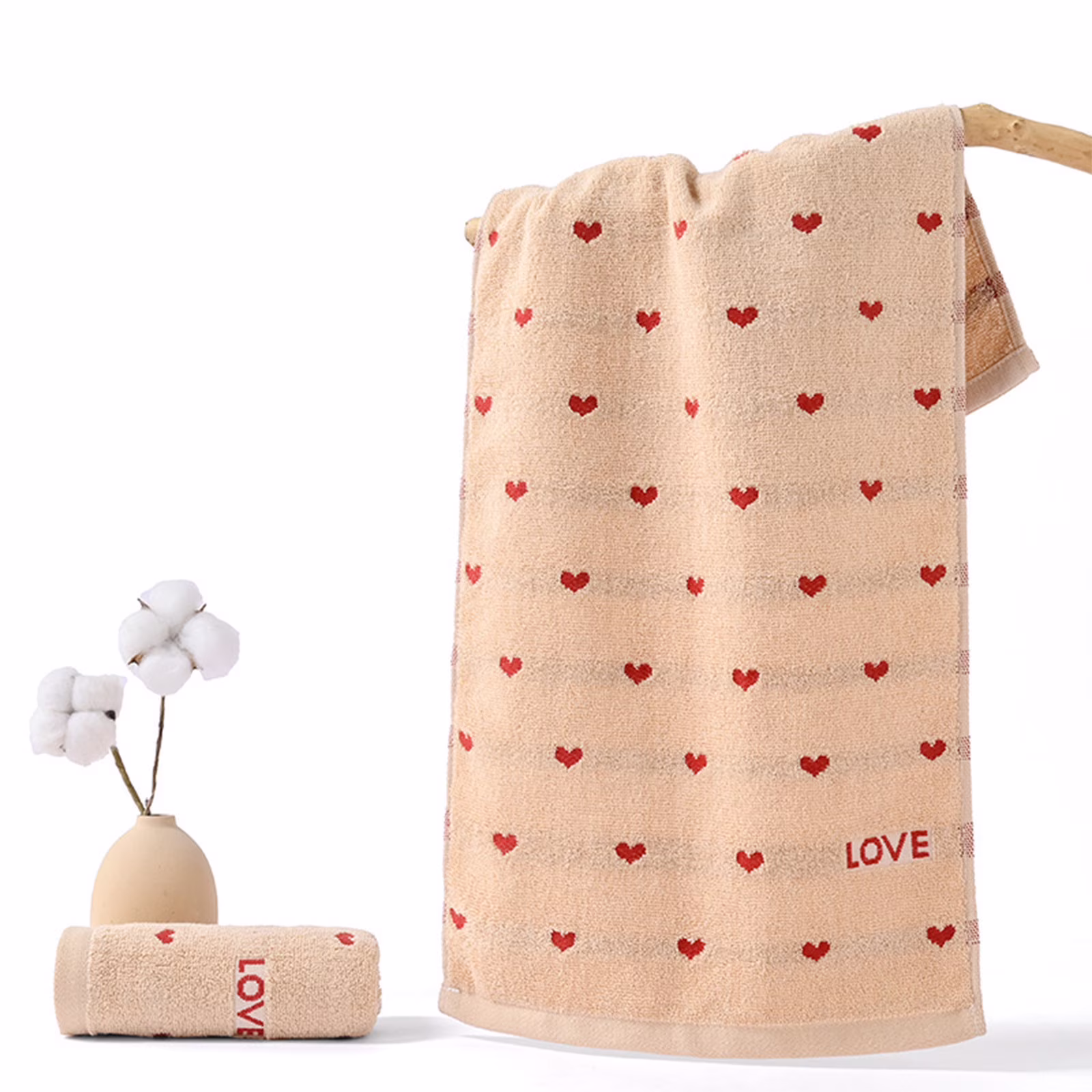 Tyidzon Valentines Day Face Towels, Cotton Premium Red Heart Towels for Bathroom Highly Absorbent Hand Towels for Valentines Day Decorations Gifts Bathroom, 14x30