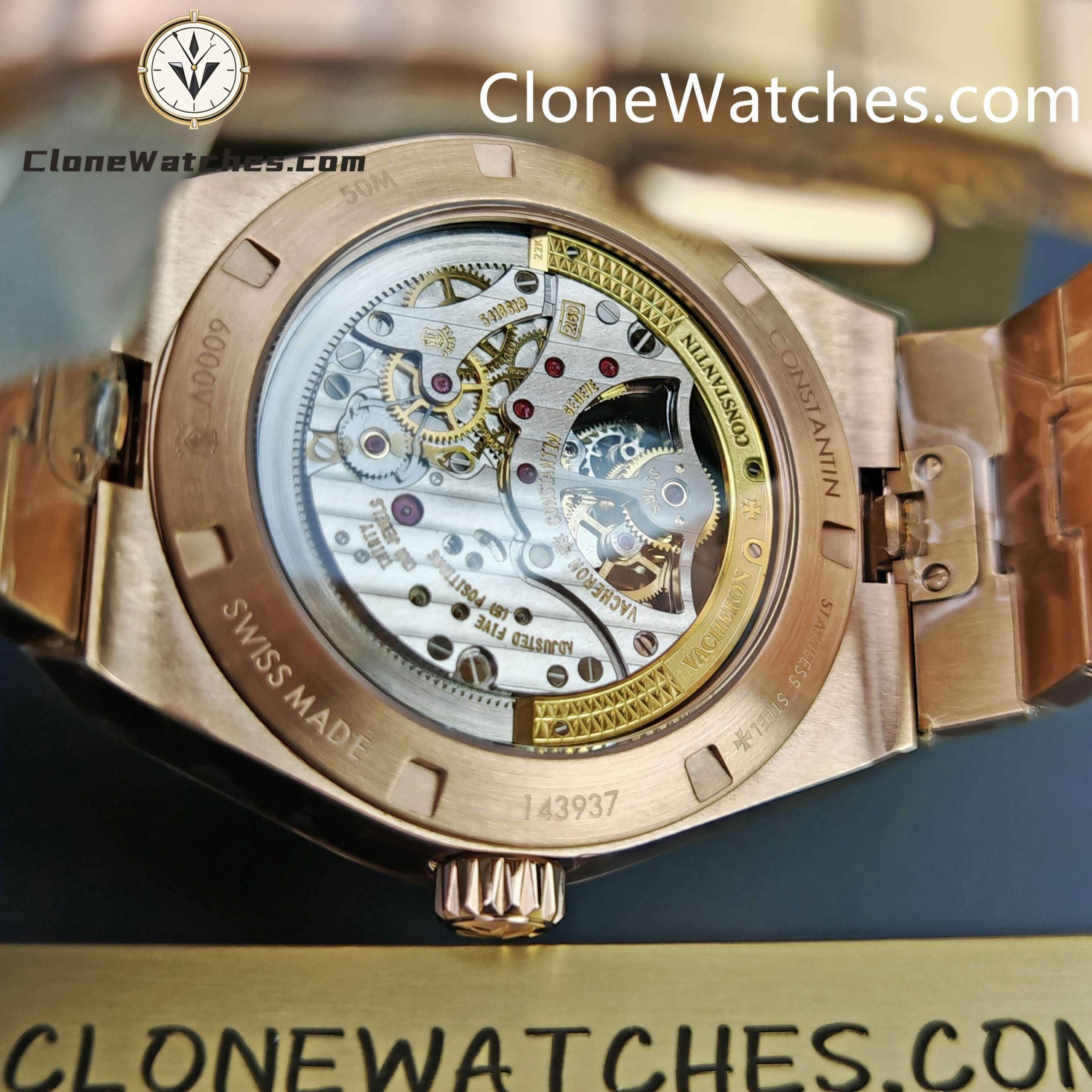 Vacheron Constantin Super Clone Watches 1:1 Overseas Tourbillon Rose Gold 6000V/210R-B733 42.5MM