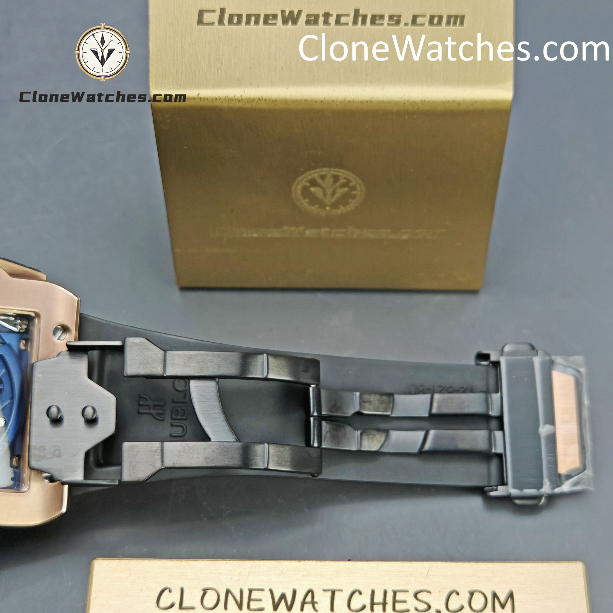 Hublot Super Clone Watches 1:1 Square Bang Unico King Gold Blue Ceramic 42MM 821.OL.5180.RX