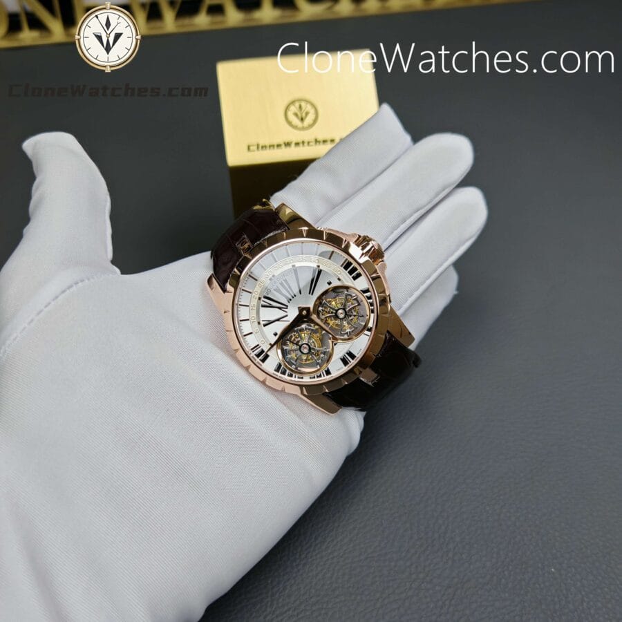 Roger Dubuis Super Clone Watches 1:1 Excalibur Rose Gold RDDBEX0249 45MM