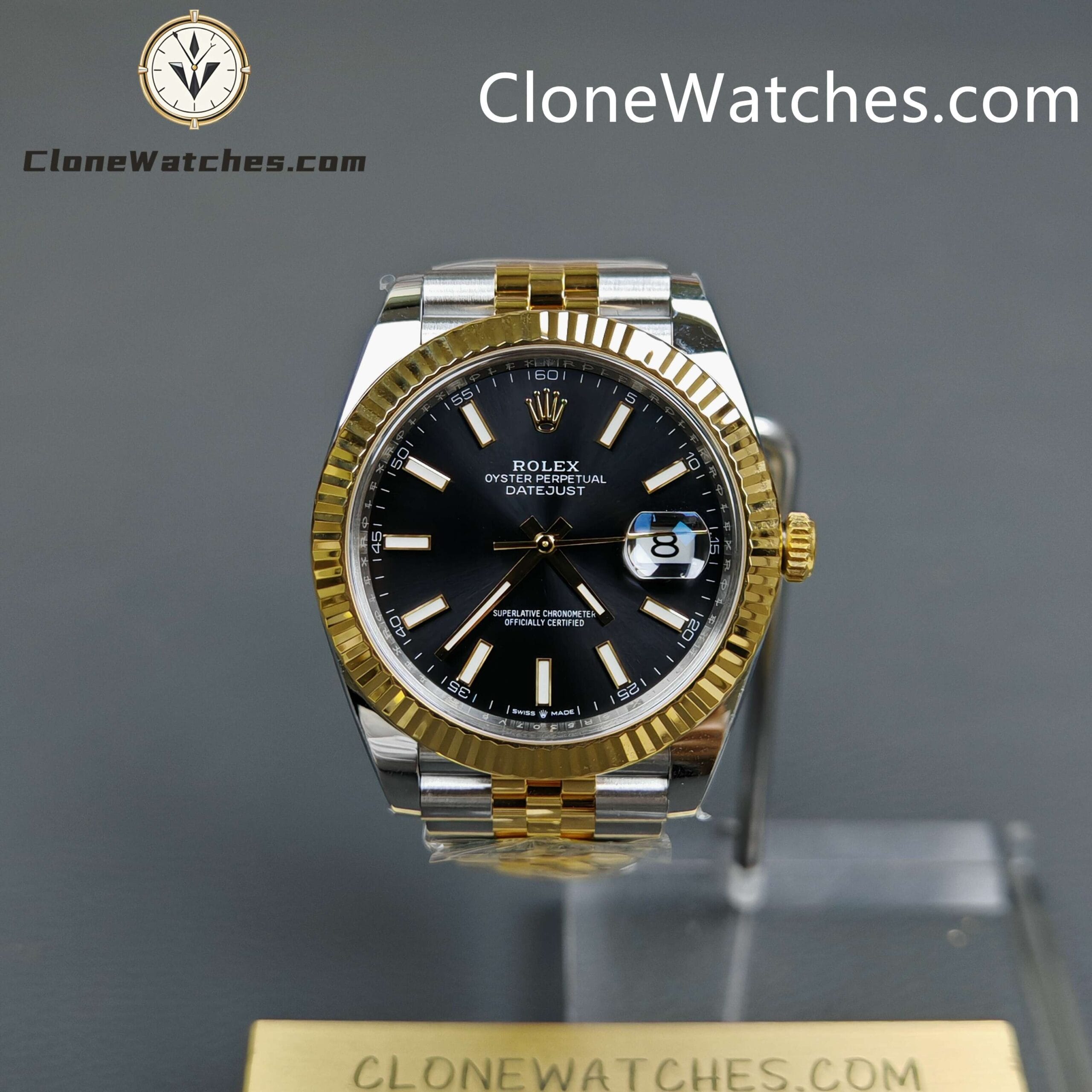 Rolex Super Clone Watches 1:1 DateJust Black Dial 126333 – 0014 Jubilee 41MM 3235 Movement