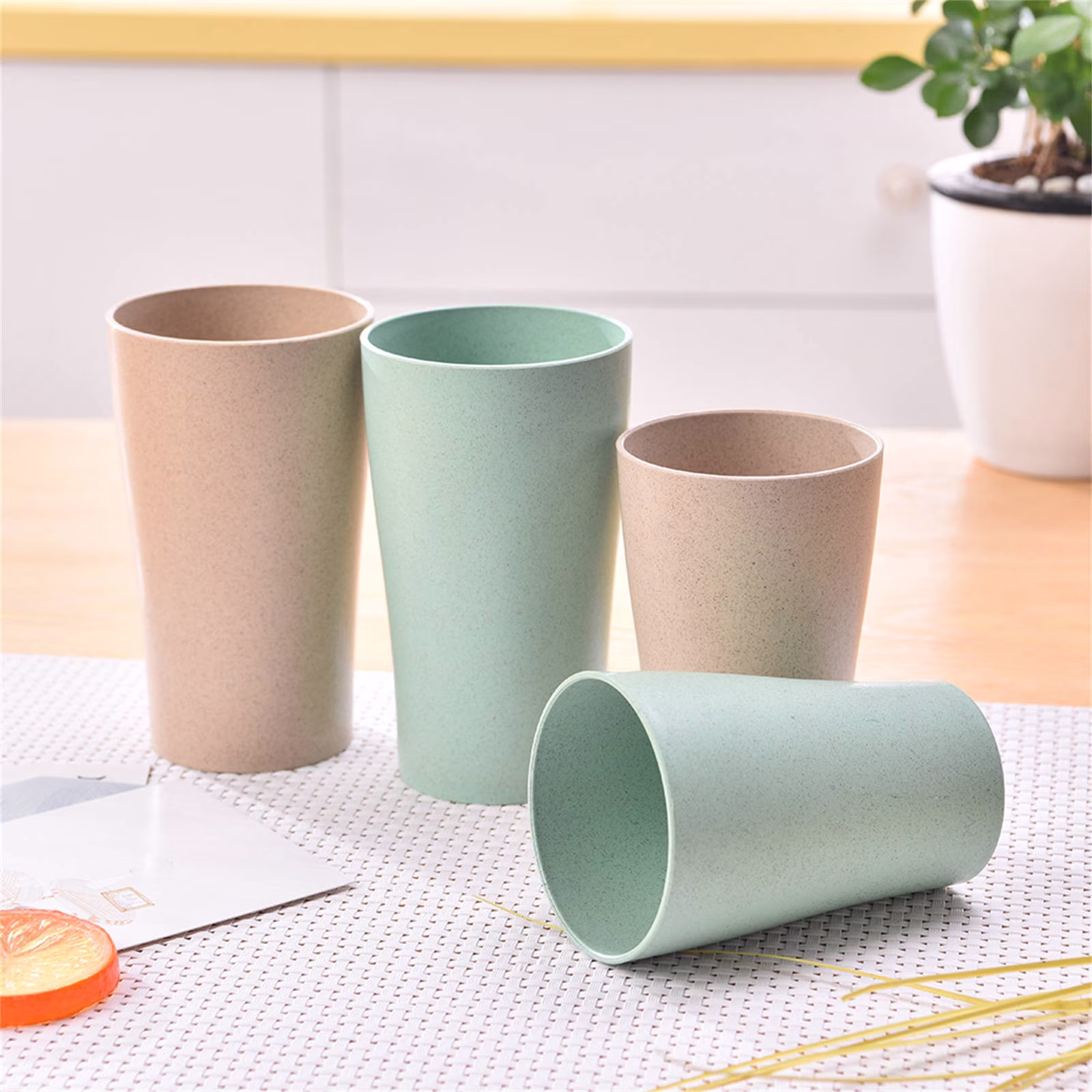 Clearance Glass&Bottle under $5 Healvian 4pcs Plastic Drinking Cups Stackable Water Tumblers For Water Cold Drinks And Hot Drinks Reusable Water Cups For Outdoor Picnic Camping