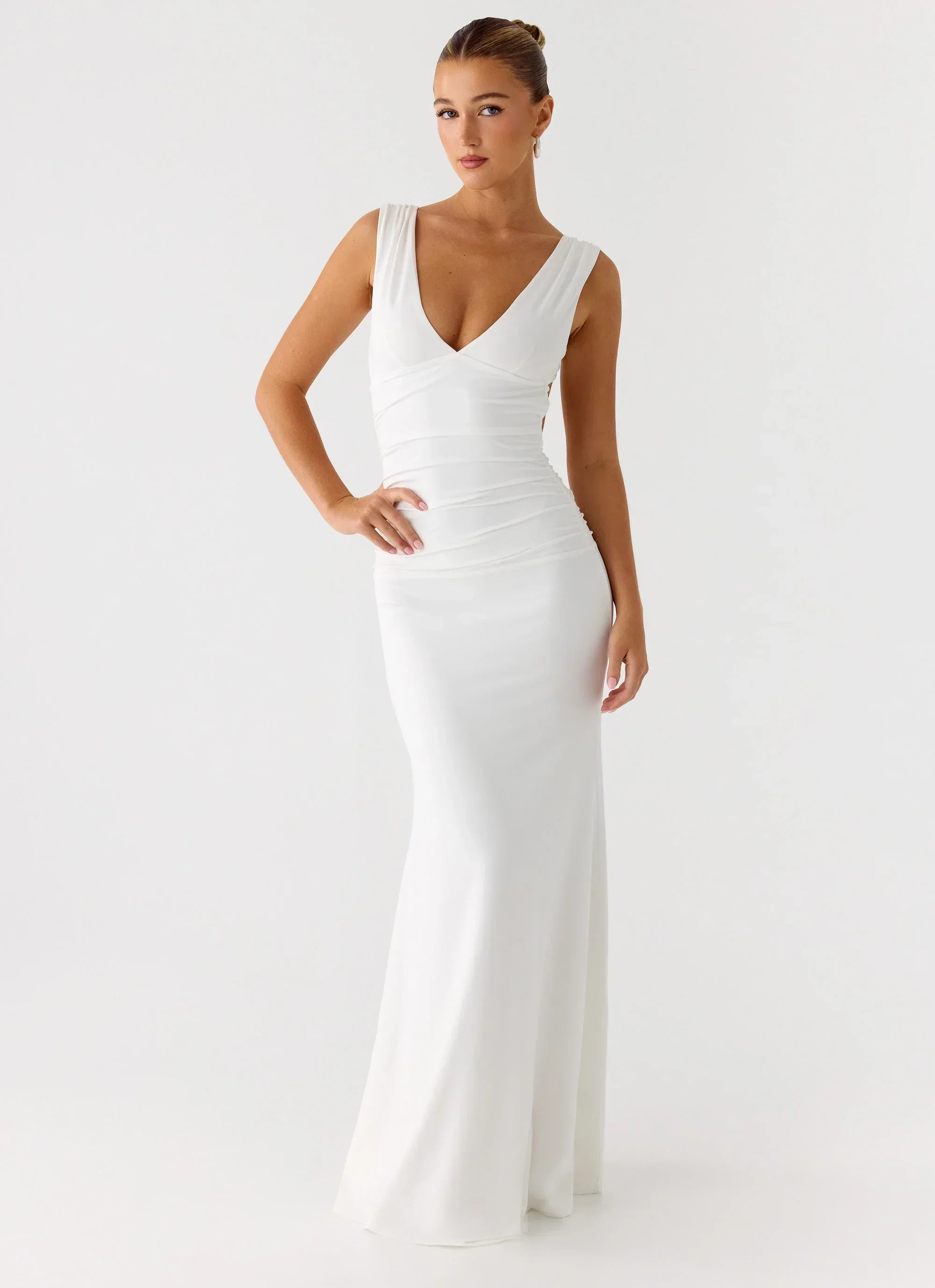 Cherry Sky Maxi Dress - White