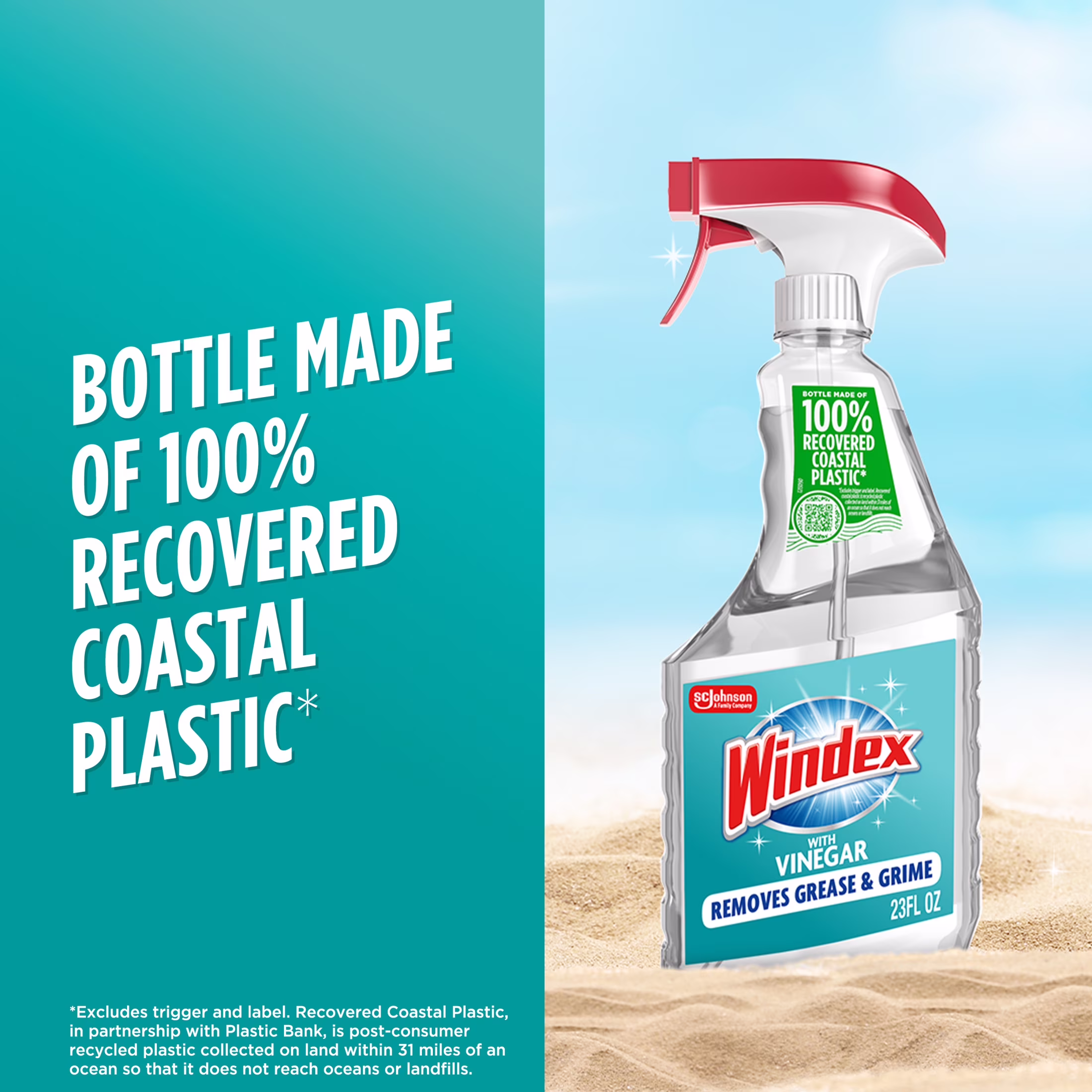 Windex® with Vinegar Glass Cleaner, Spray Bottle, 23 fl oz