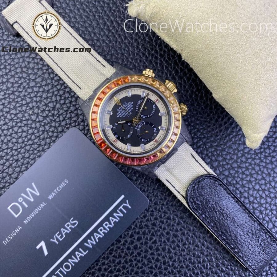 Modified Super Clone Watches 1:1 DiW Rolex Daytona Carbon Fiber RAINBOW SUNRAY