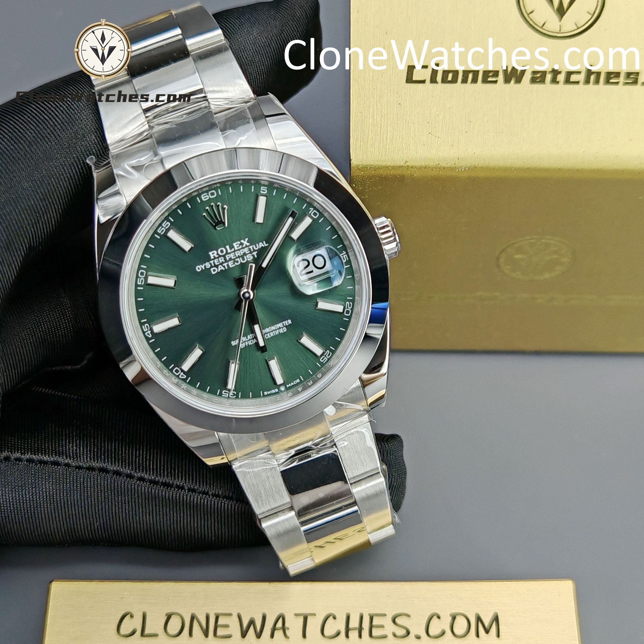 Rolex Super Clone Watches 1:1 DateJust Green Dial M126300 – 0019 41MM Oyster 3235 Movement