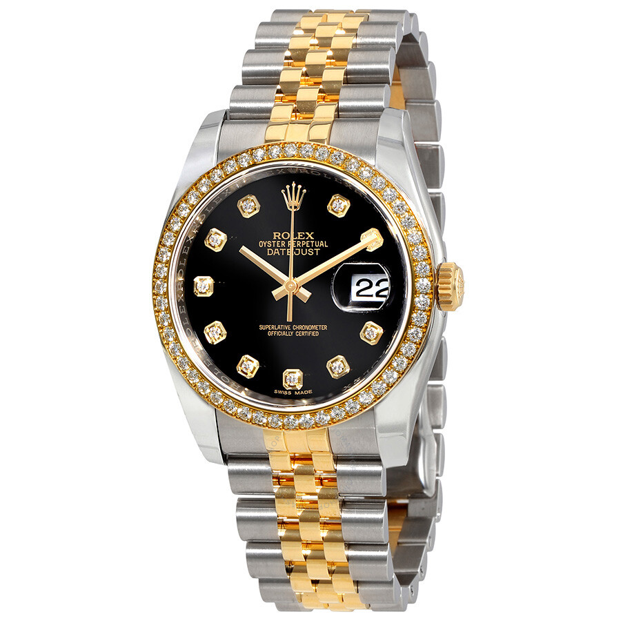 Rolex Oyster Perpetual Datejust 36 Black Dial Stainless Steel and 18K Yellow Gold Jubilee Bracelet Automatic Ladies Watch 116243BKDJ（Lifetime free warranty+90-days replacement service & Refund!.）