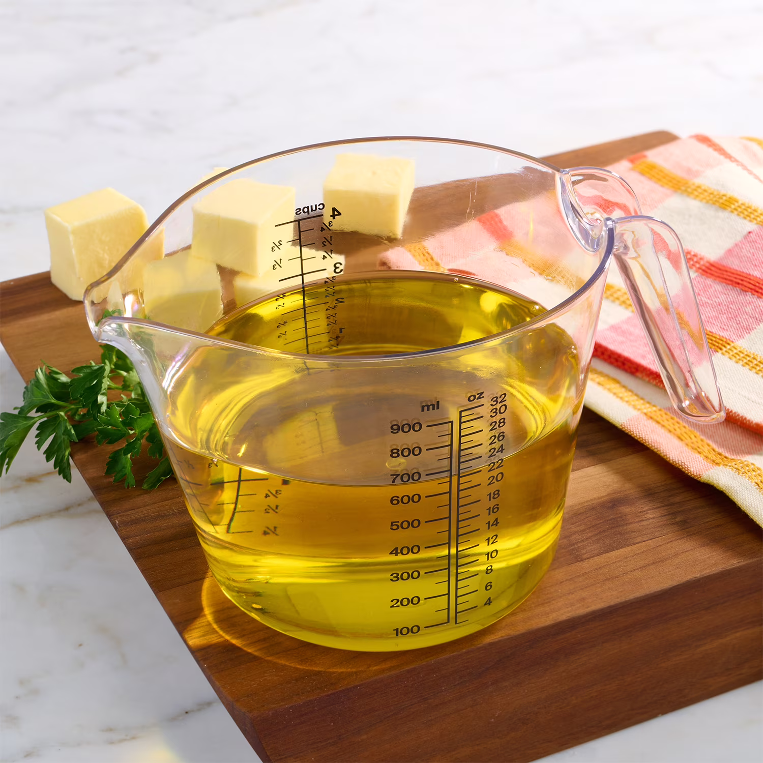 Mainstays 4-Cup Large Spout Plastic Measuring Cup, 32 oz, Clear
