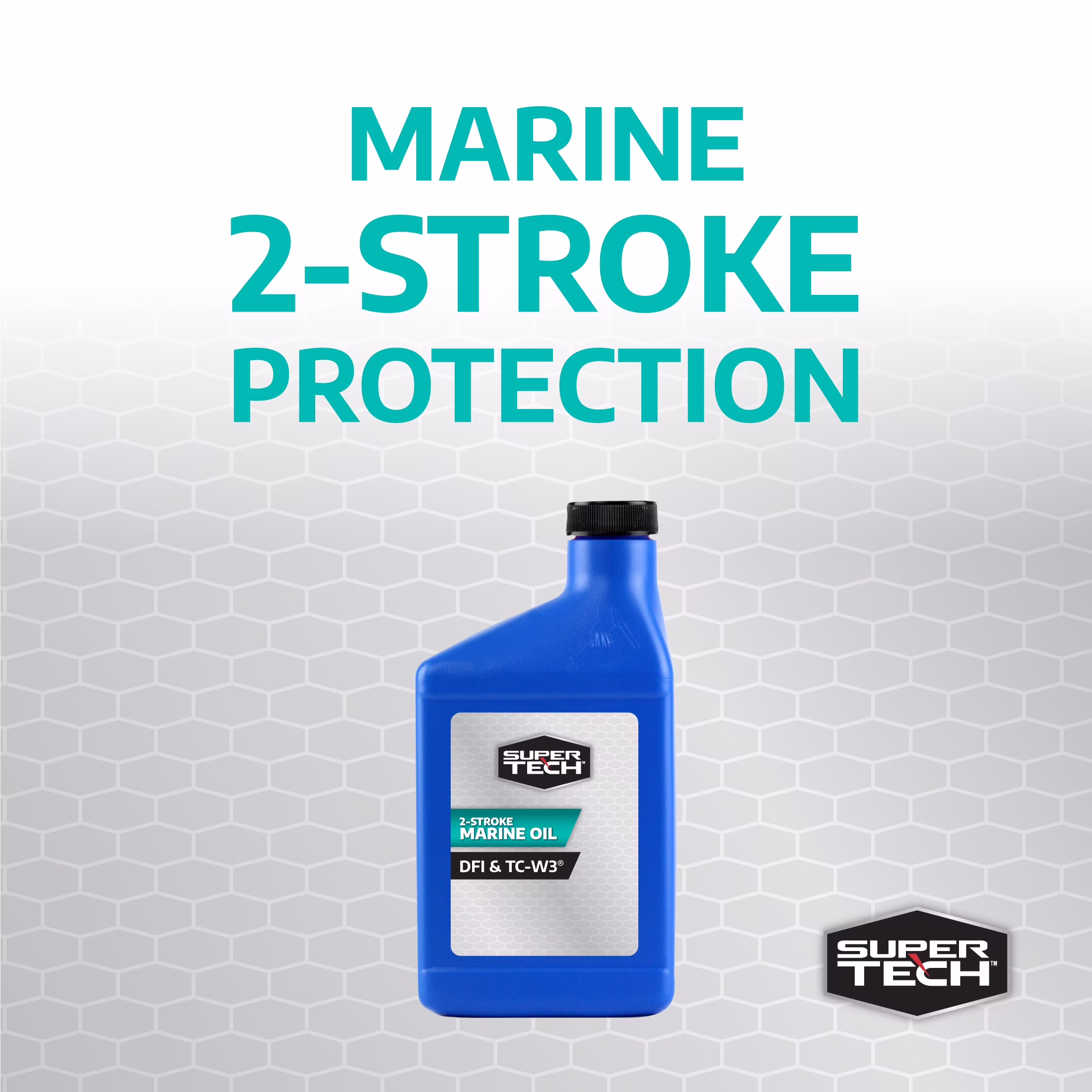 (2 pack) Super Tech TC-W3 Outboard 2 Cycle Engine Oil, 16 fl oz Bottle