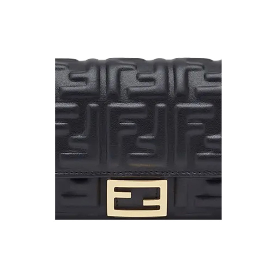 Fendi baguette3d texture leather wallet