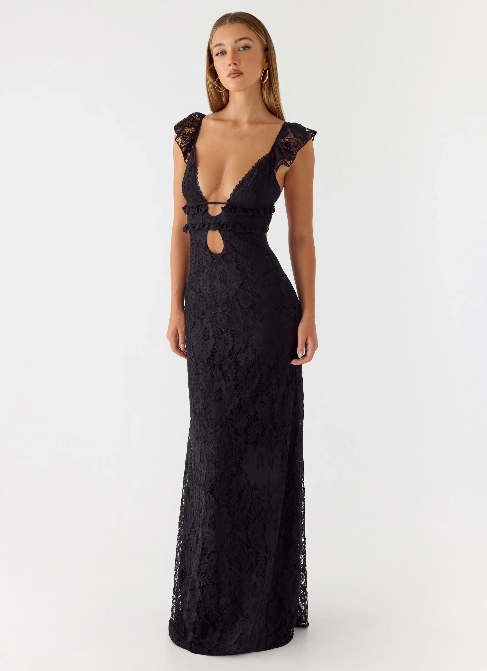 Giulia Lace Maxi Dress - Black