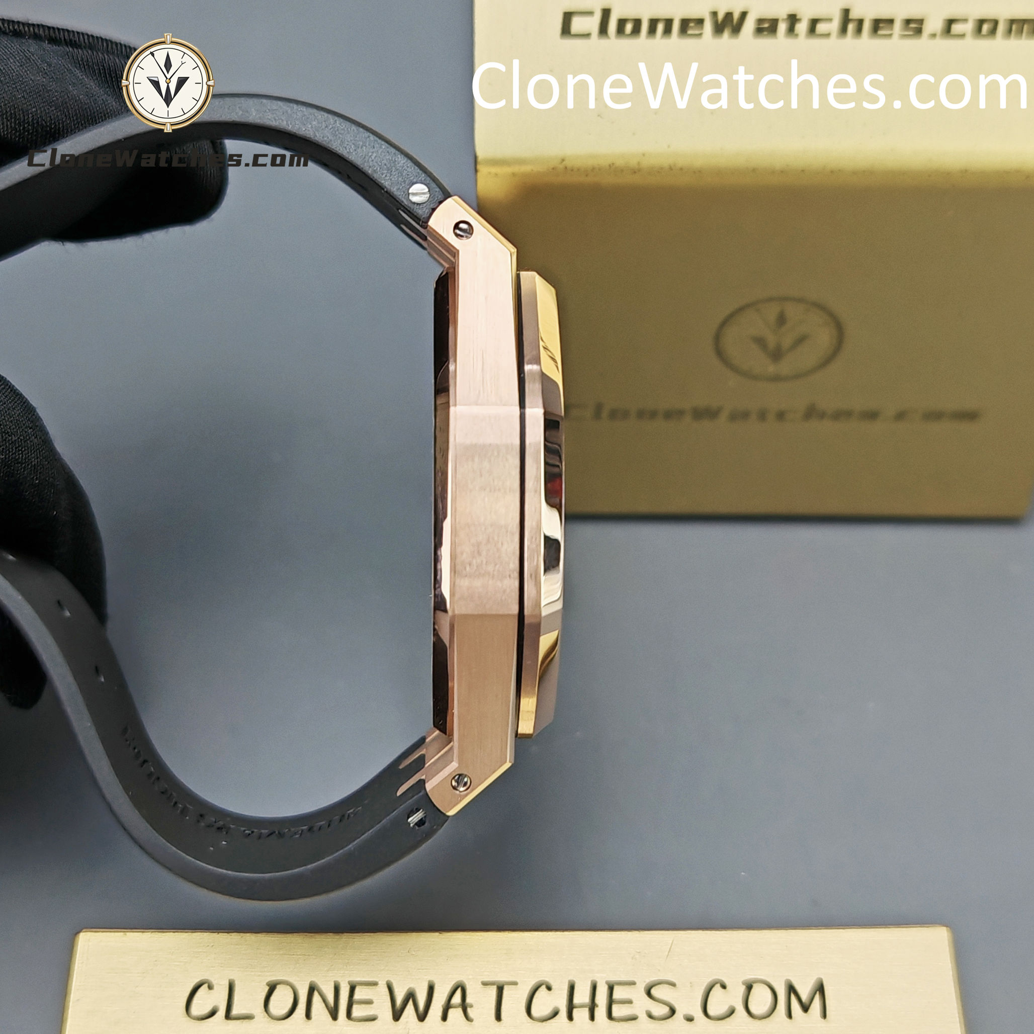Audemars Piguet Super Clone Watches 1:1 Royal Oak Rose Gold 15500 Black Dial