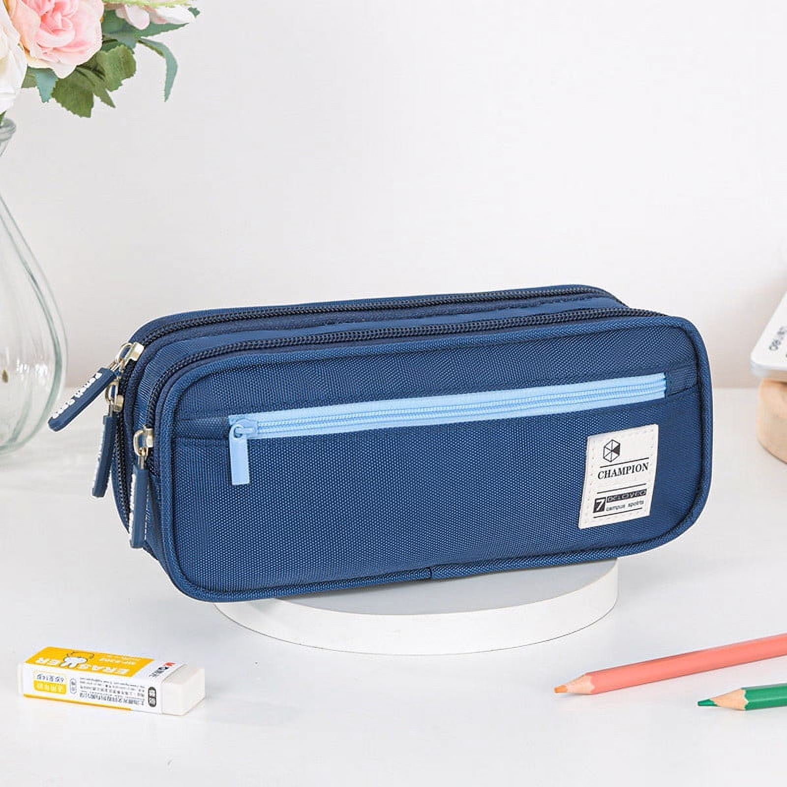 PALIFEUR Pencil Case Large Capacity Pencil Pouch, Multi-layer Aesthetic Pen Bag, Sturdy Multifunctional Pencil Bag, Pencil Box, Sky Blue