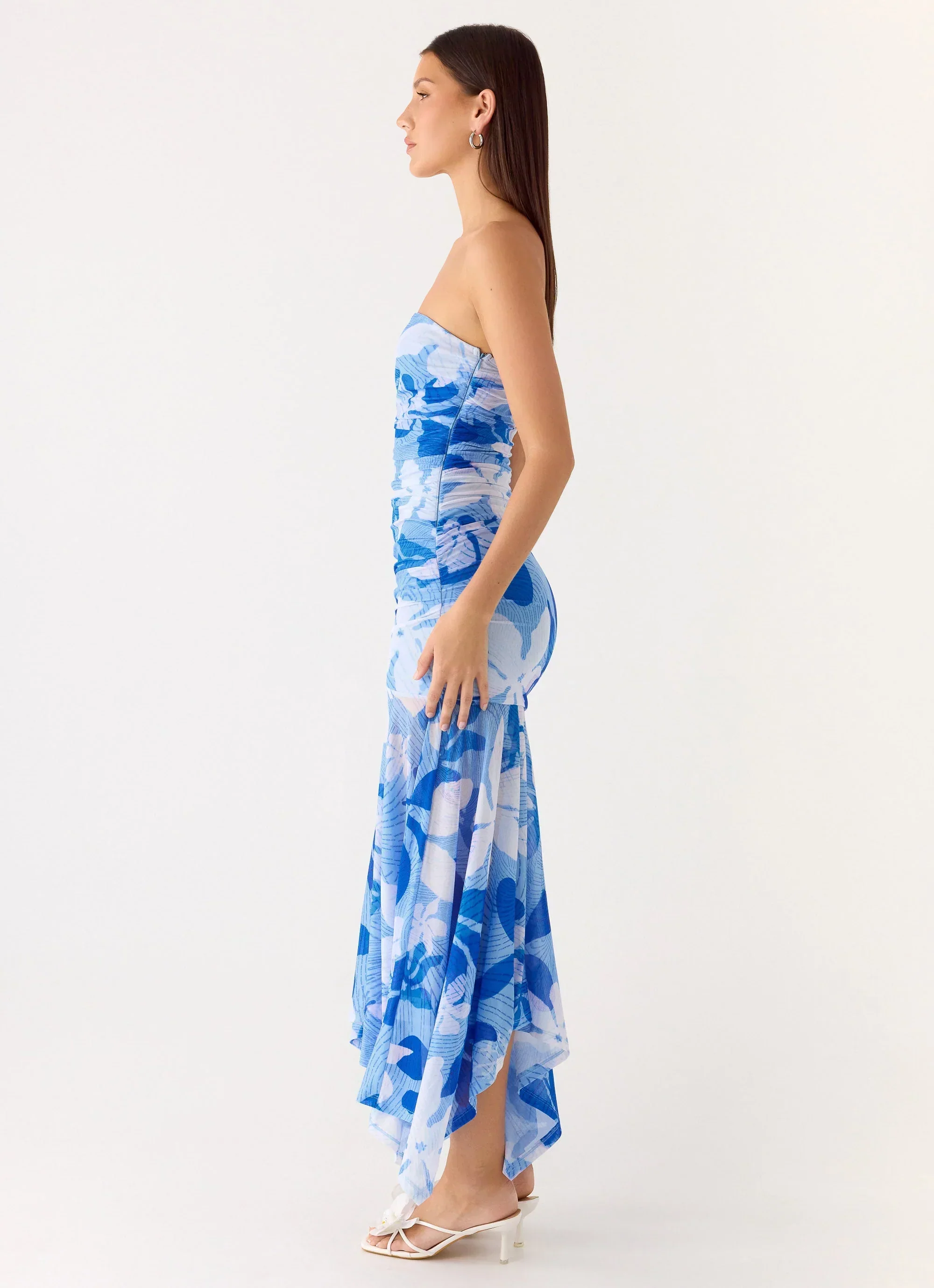 Lo Siento Midi Dress - Indigo Garden