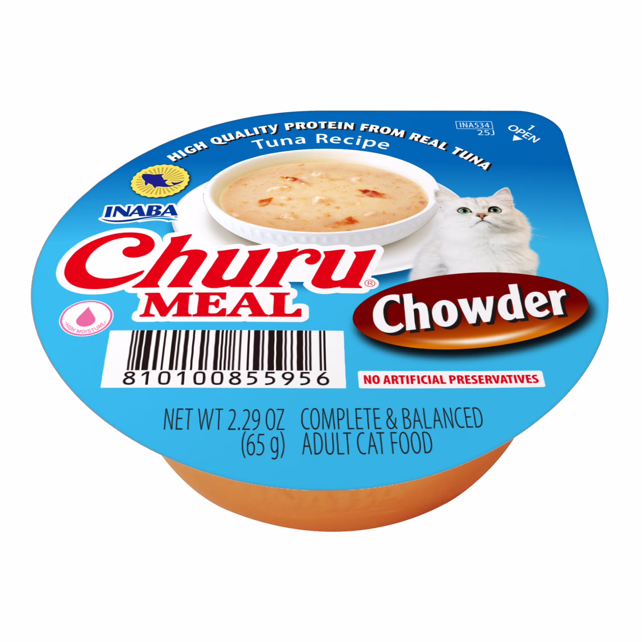 INABA Churu Meal Chowder Adult Wet Cat Food, 2.29 oz cup, 1-count, Tuna Recipe