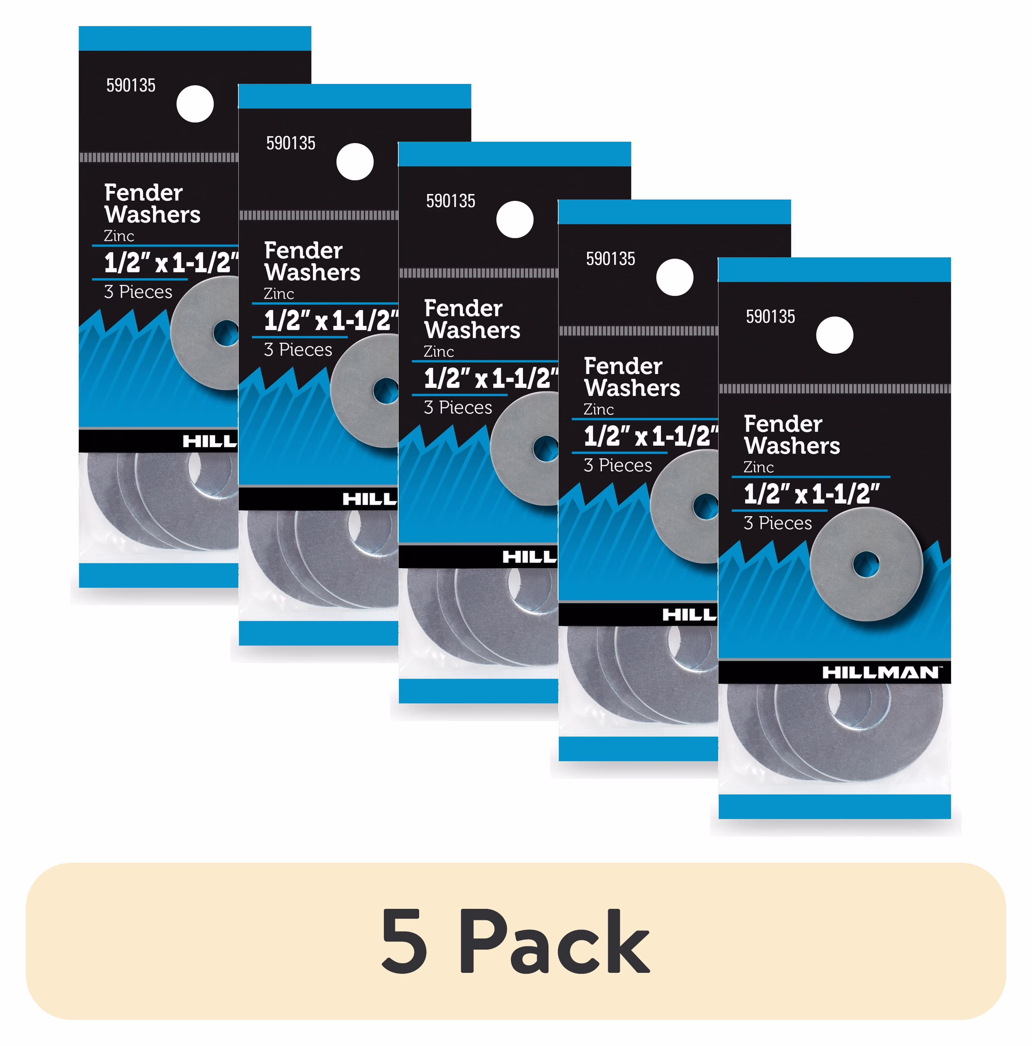 (5 pack) Hillman Fender Washers, 1/2