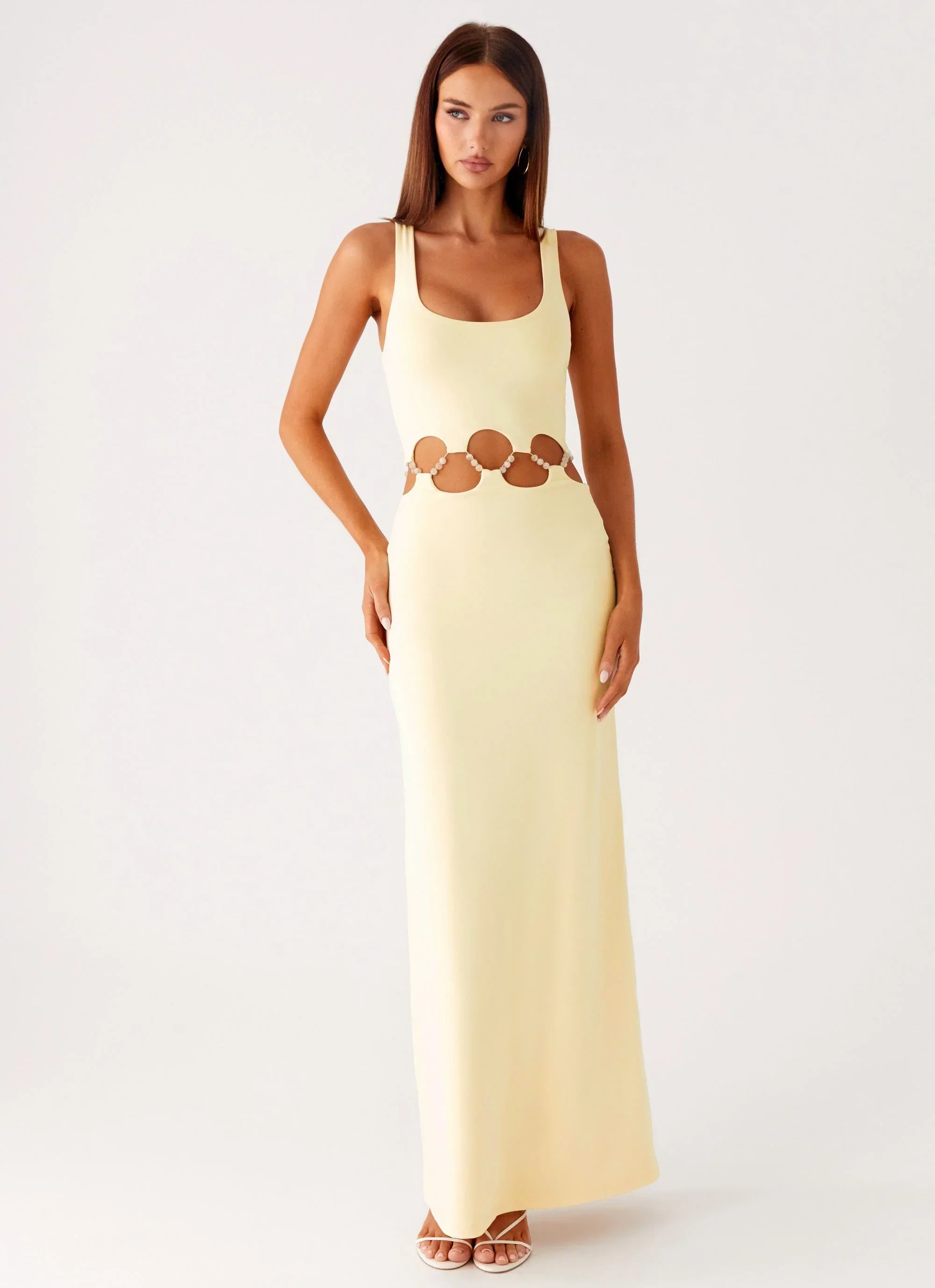 Dreamboat Beaded Maxi Dress - Yellow