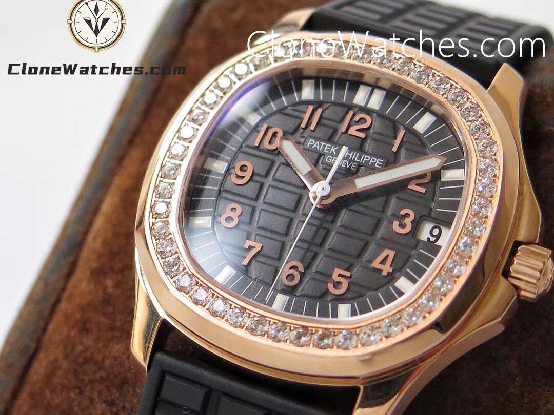 Patek Philippe Super Clone Watches 1:1 Aquanaut Luce 5068R-001 Rose Gold Diamond