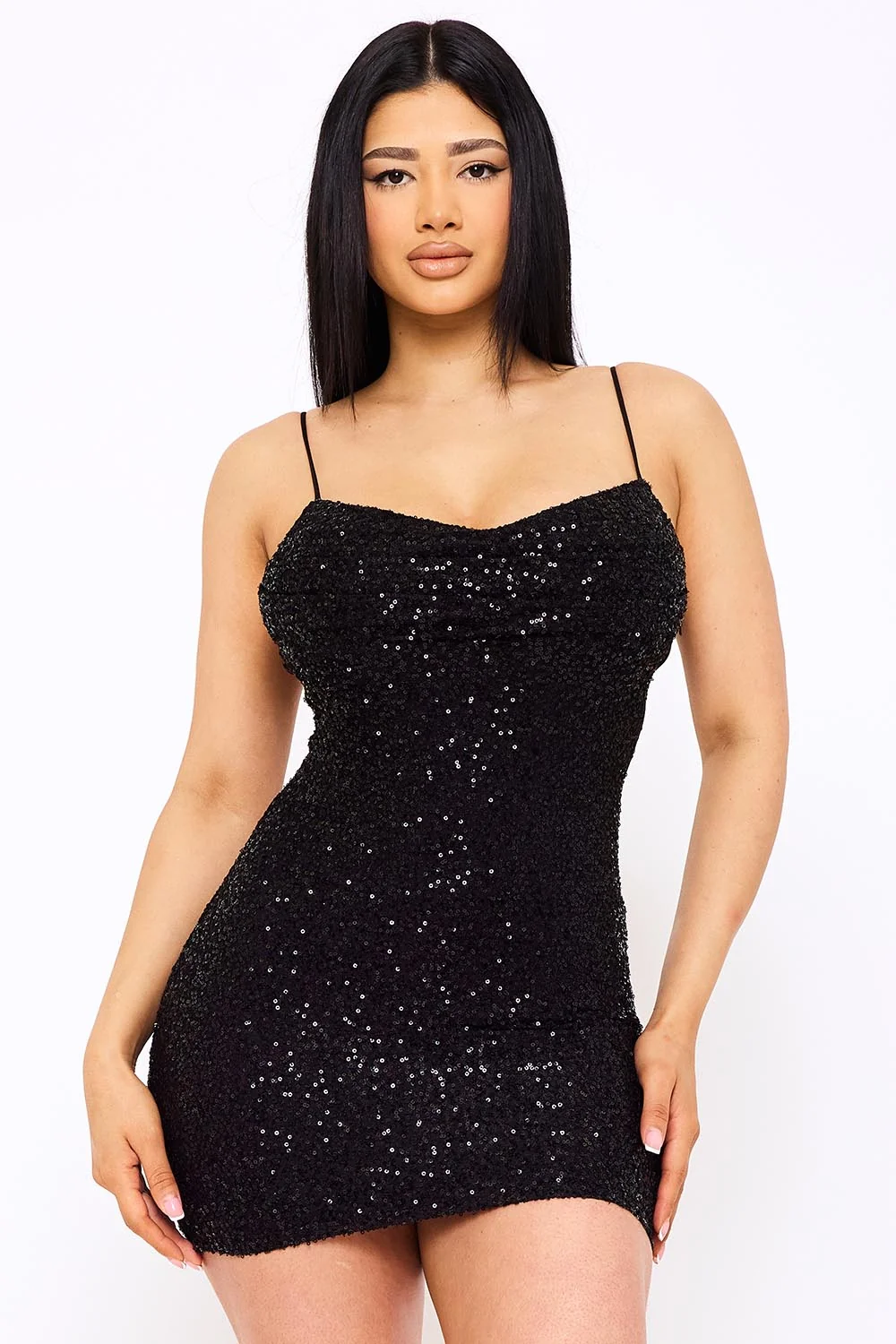 Symphony Dress - Butterfly Embroidered Lace Back Sequin Mini Dress