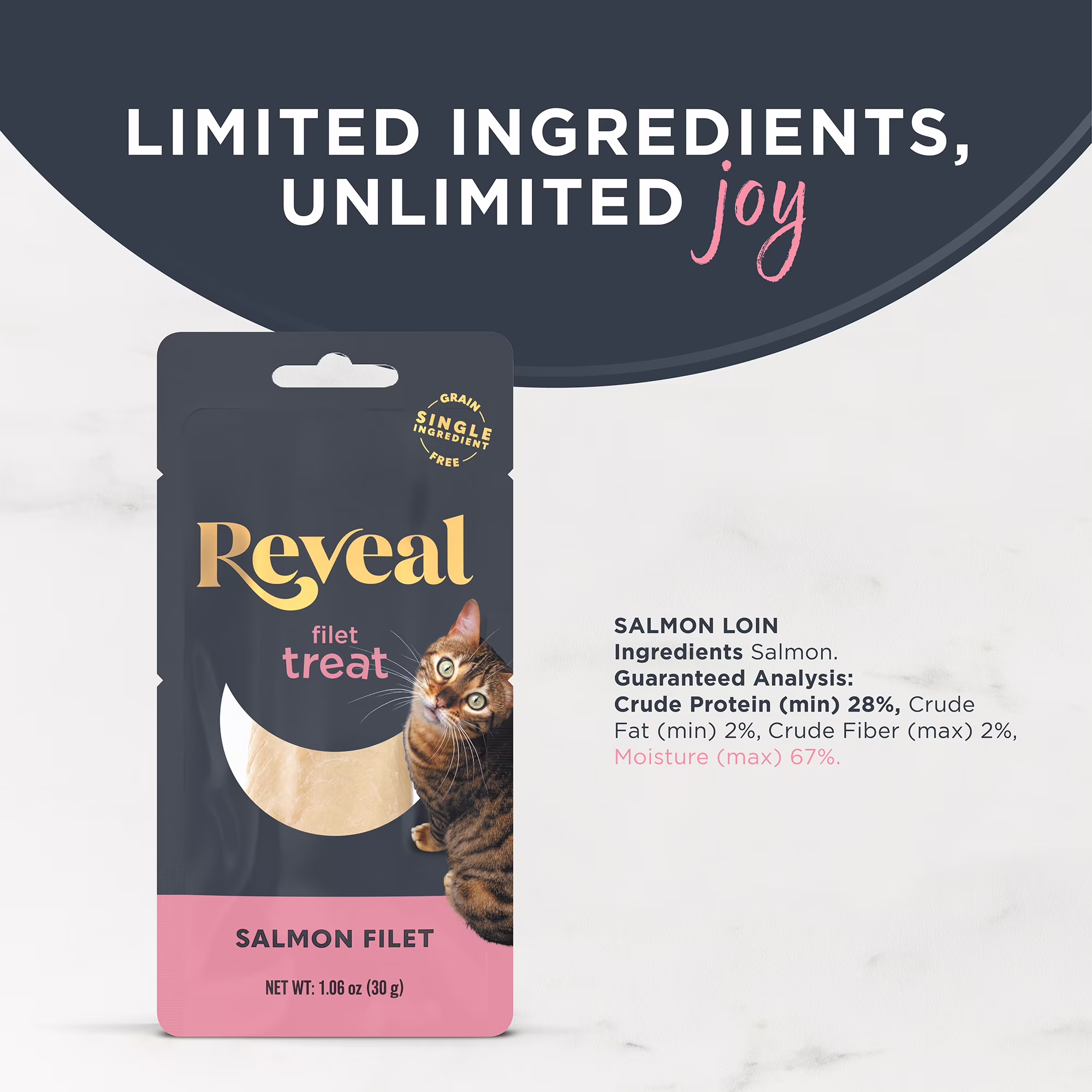 Reveal Pet Food Natural Cat Treats Whole Salmon Loin 1.06oz