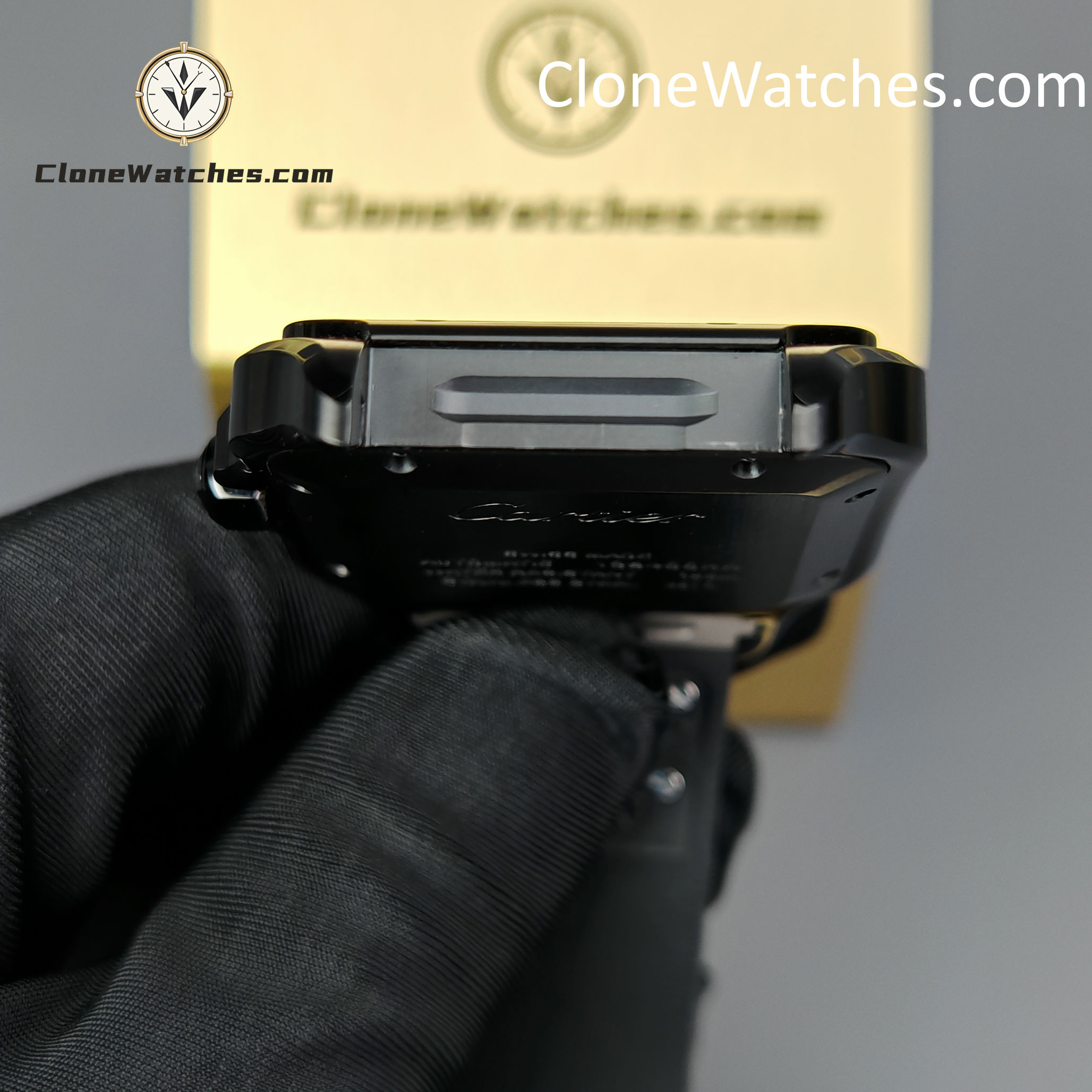 Cartier Super Clone Watches 1:1 Santos Series Black Dial 39.8MM WSSA0039 Rubber Strap