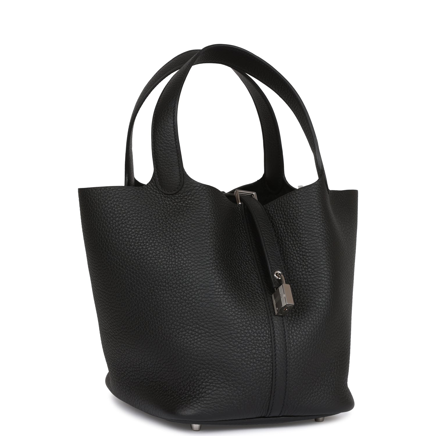 Hermes Black Clemence Picotin Lock 22cm Palladium Hardware