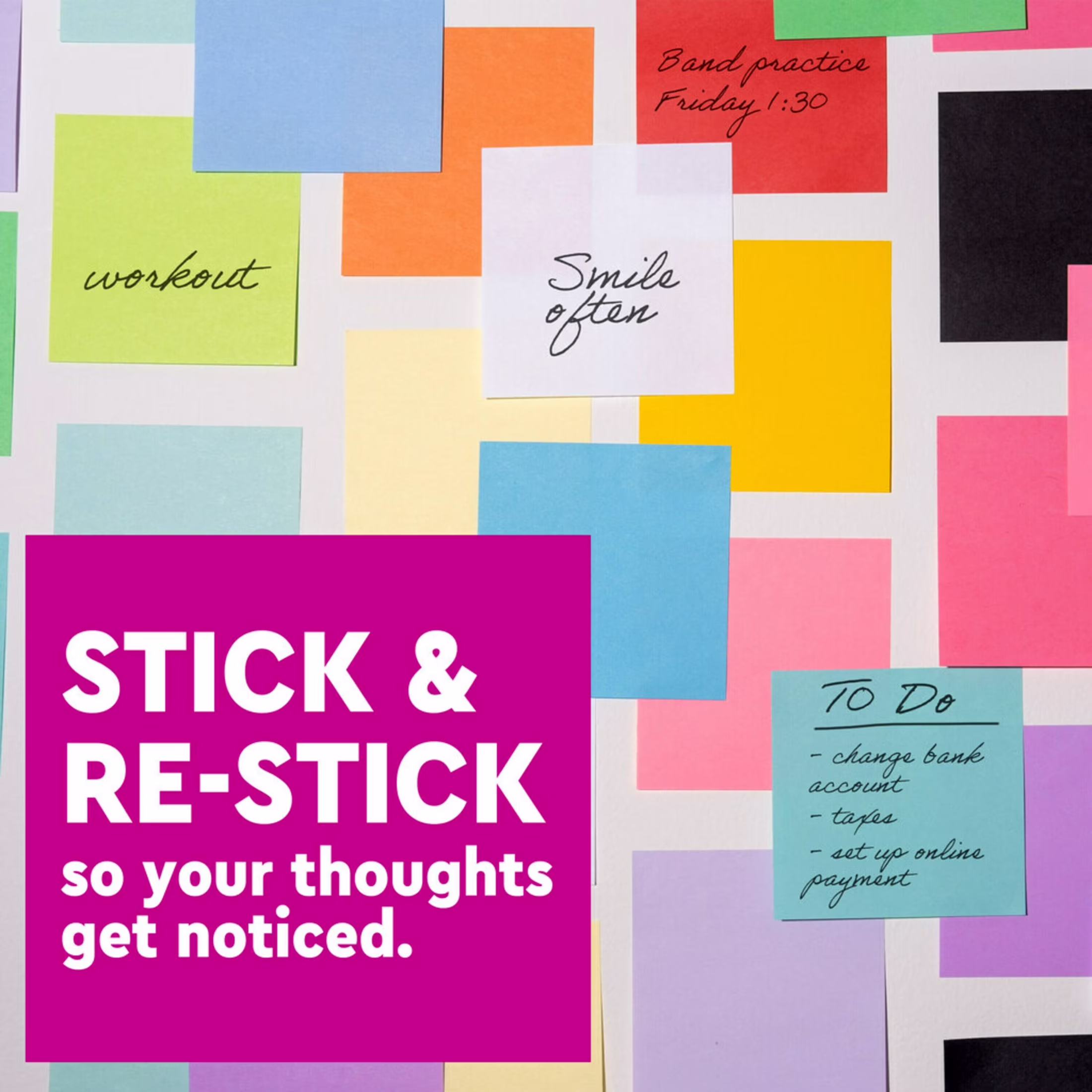 (2 pack) Post-it Super Sticky Notes, 3 in x 3 in, Aqua Blue, 1 Pad