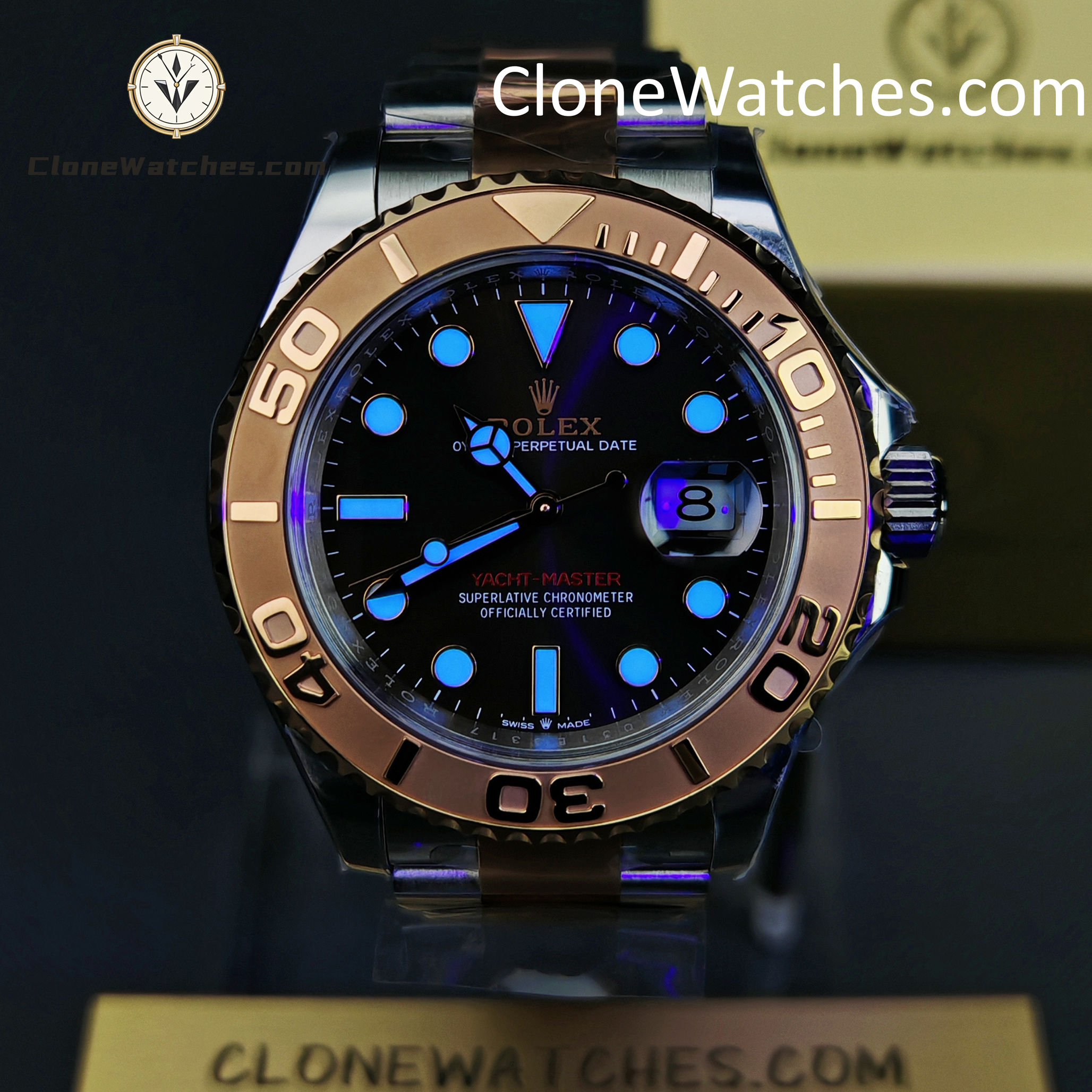 Rolex Super Clone Watches 1:1 Yacht Master Brown Dial Rose Gold M126621-0001 3235 Movement