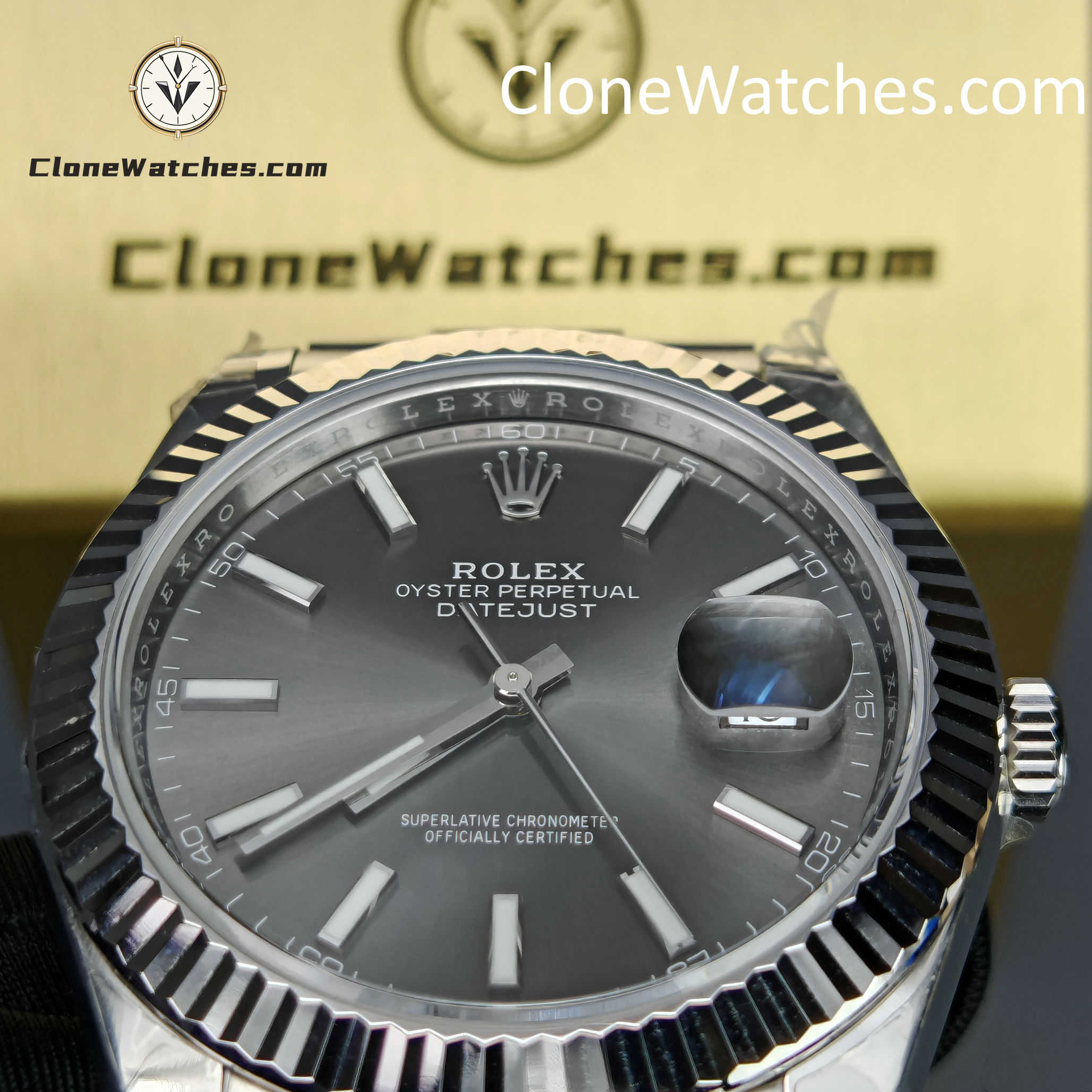Rolex Super Clone Watches 1:1 DateJust Gray Dial m126334-0013 Oyster 41MM 3235 Movement