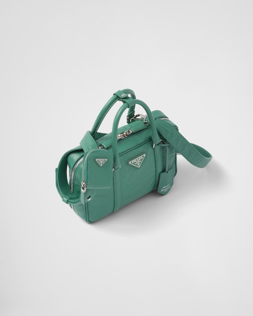 Prada Medium antique nappa leather top handle bag - Sage Green